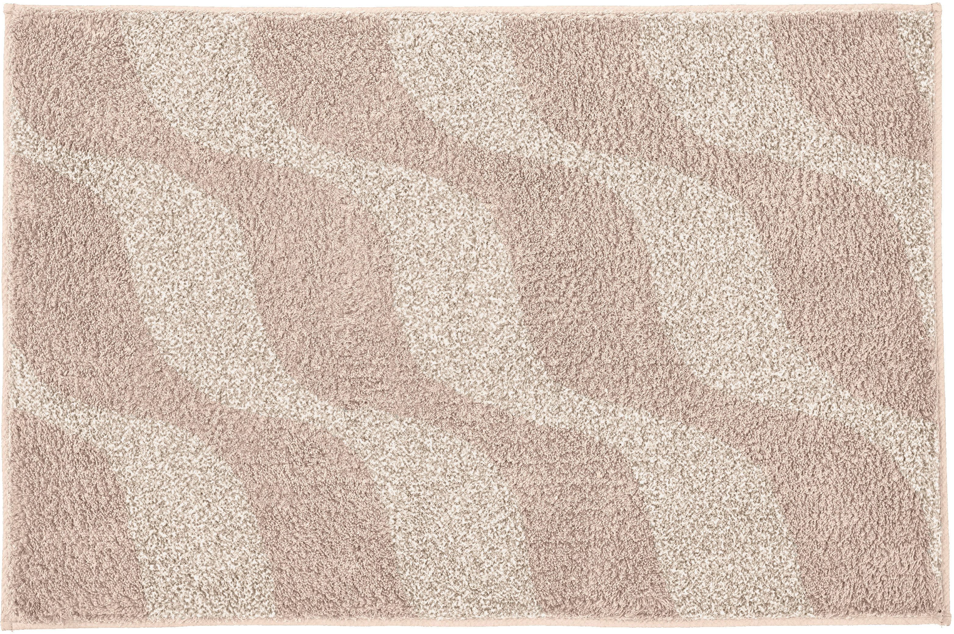 Kleine Wolke Badematte »Onda«, Höhe 15 mm, rutschhemmend beschichtet, fußbodenheizungsgeeignet, Polyacryl, quadratisch, WC-Vorleger mit Ausschnitt, Badteppich, modernes Ton in Ton Wellendesign, flauschig