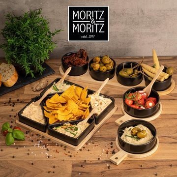 Moritz & Moritz Servierschale Schalen Set, Schiefer, Holz, (Set, 11-tlg)