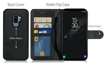 MyGadget Handyhülle Flip Case Klapphülle für Samsung Galaxy S9 Plus, Magnetische Hülle aus Kunstleder Klapphülle Kartenfach Schutzhülle