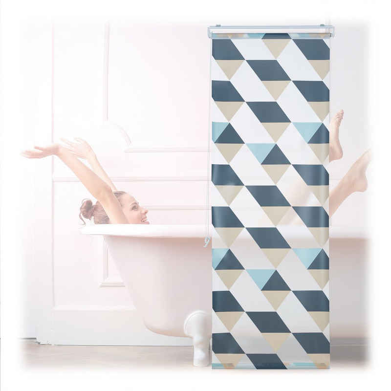 relaxdays Duschrollo »Duschrollo mit geometrischem Design« Breite 60 cm, 60x240cm