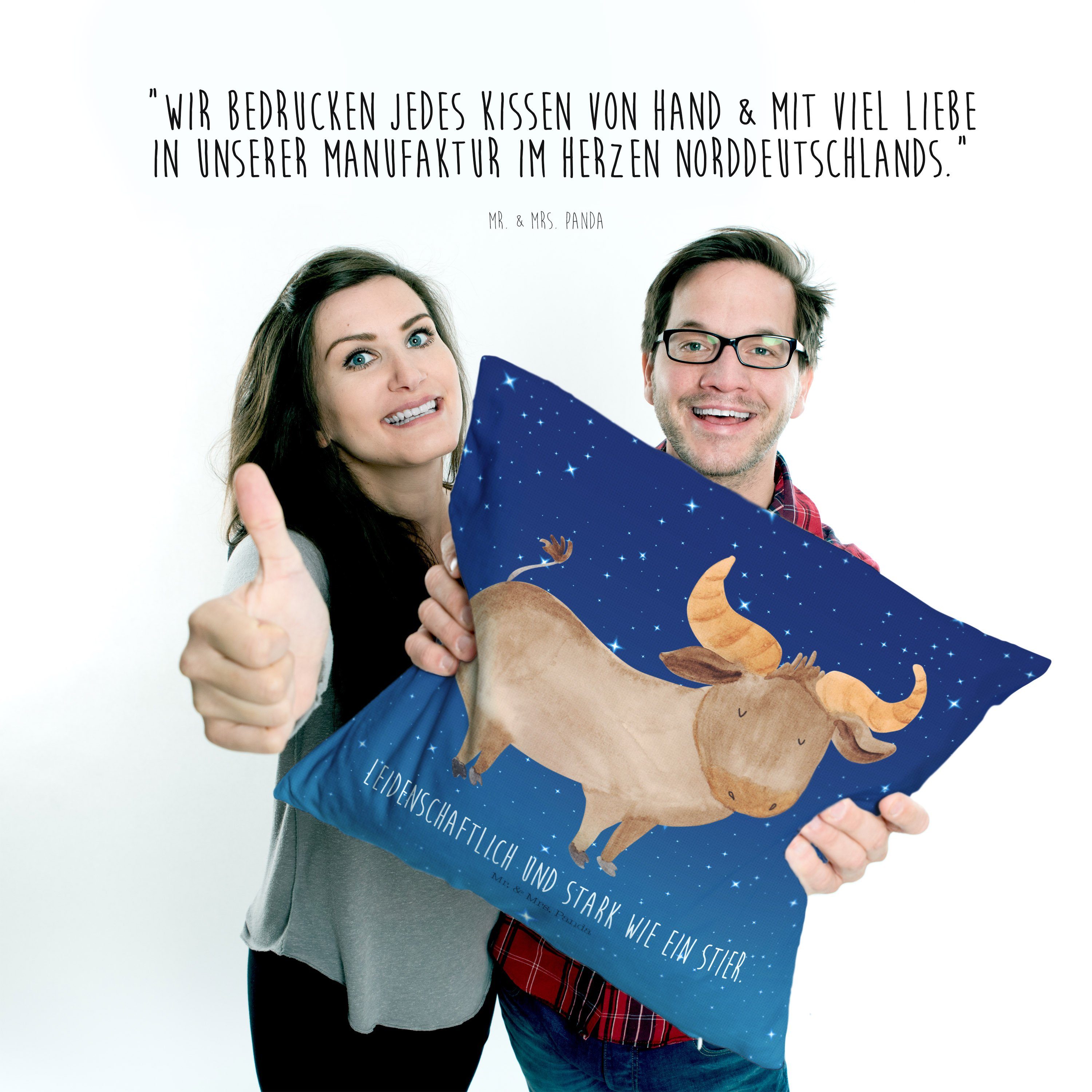 Mr. & Mrs. Stier S Stier Horoskop, Panda Dekokissen - - Sternenhimmel Sternzeichen Blau Geschenk