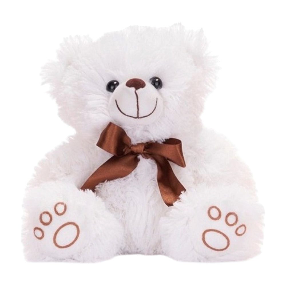 Plüschfigur Plüschbär Thomas Weiß 30 cm – Kuscheltier mit Schleife Teddy Bär