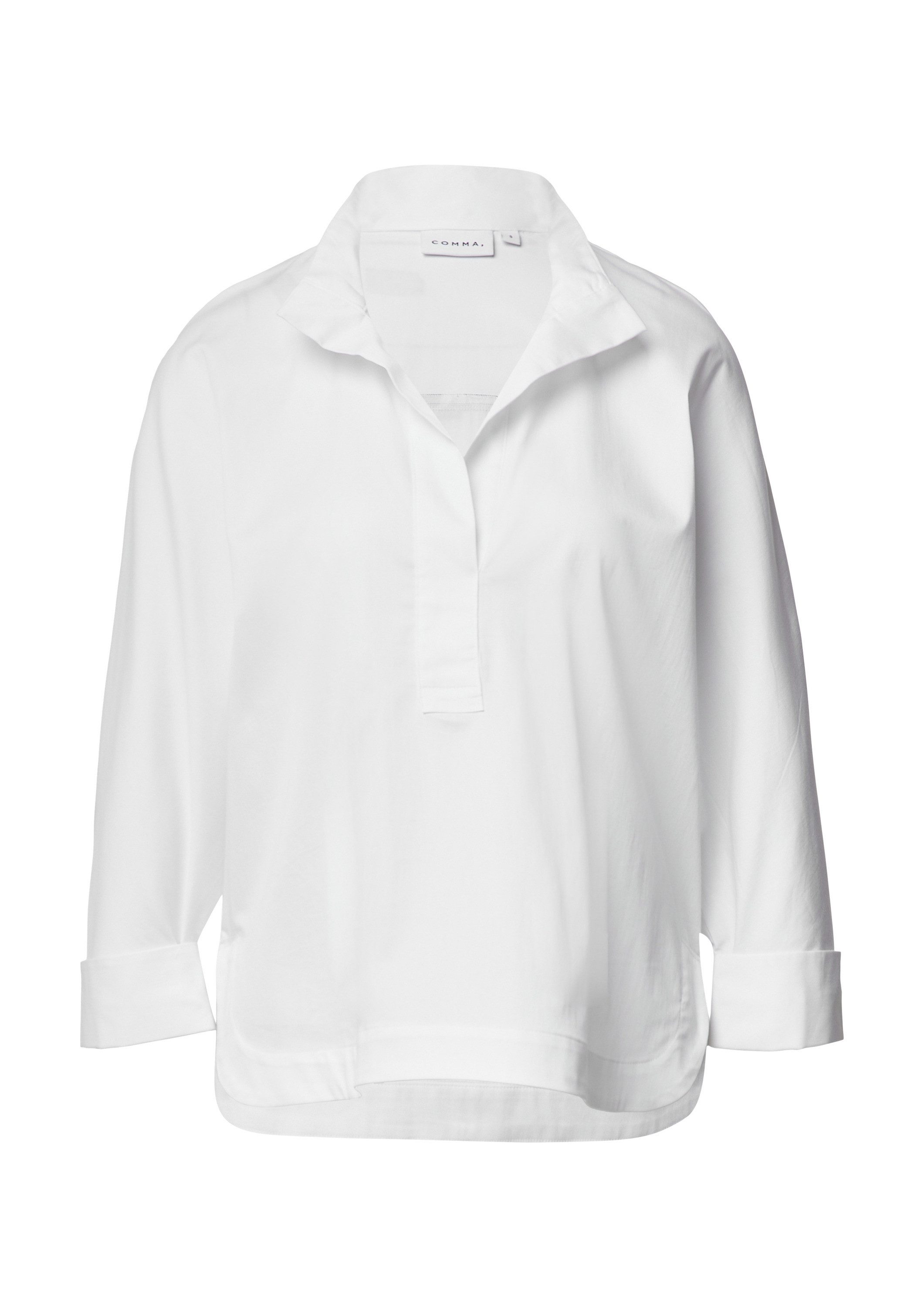comma Kurzarmbluse Bluse Bluse im Loose Fit aus Popeline mit Kontrastdetail günstig online kaufen