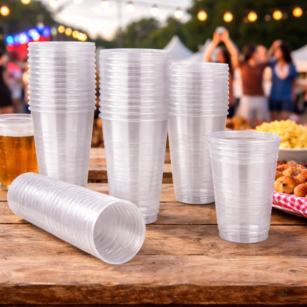 PACKEO Becher Saft Trinkbecher Transparent, Getränke Wasserbecher für Party 200 ml, 200-tlg.