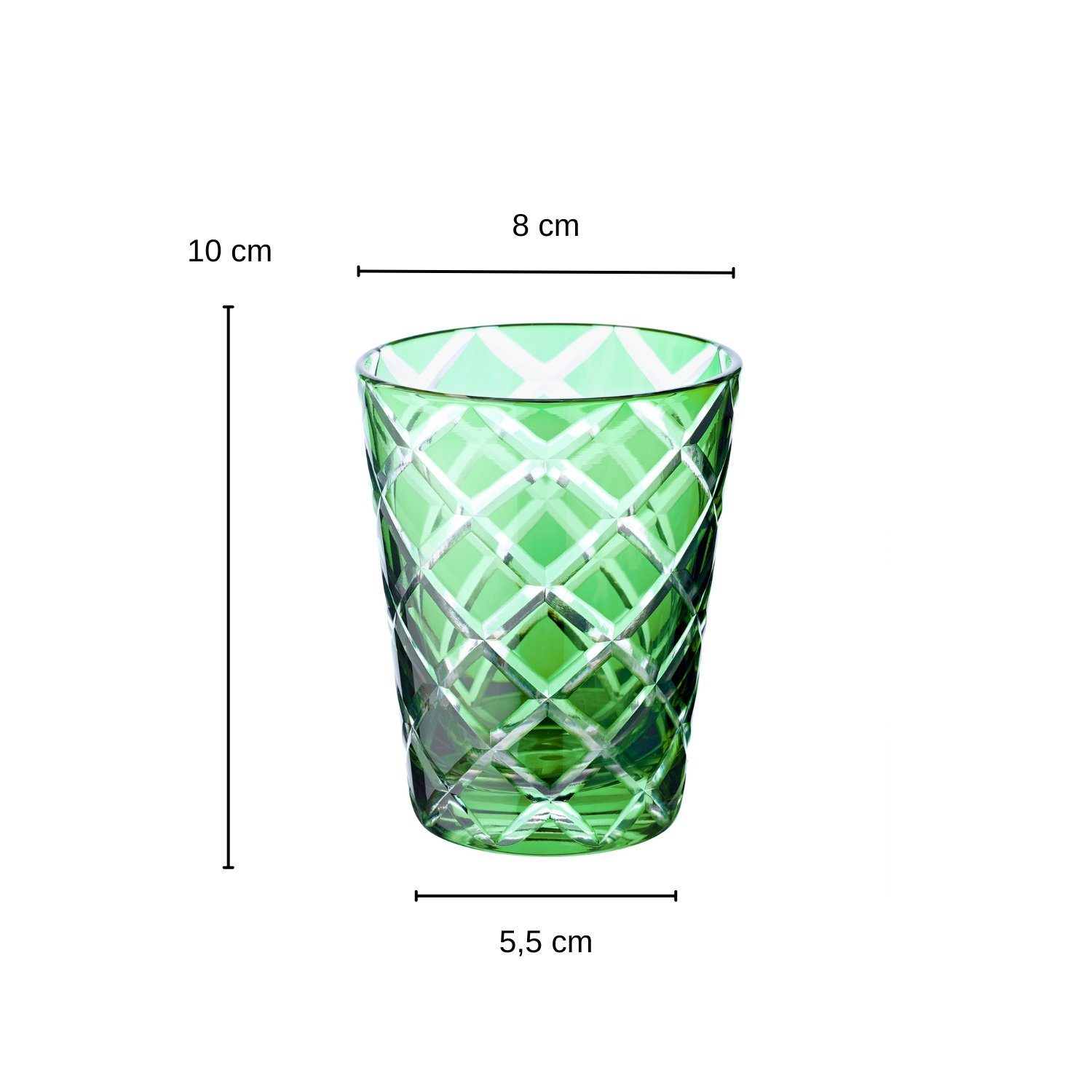 EDZARD Gläser-Set Dio Grün, Kristallglas, 6er-Set, handgeschliffene Überfanggläser, Longdrinkgläser-Set