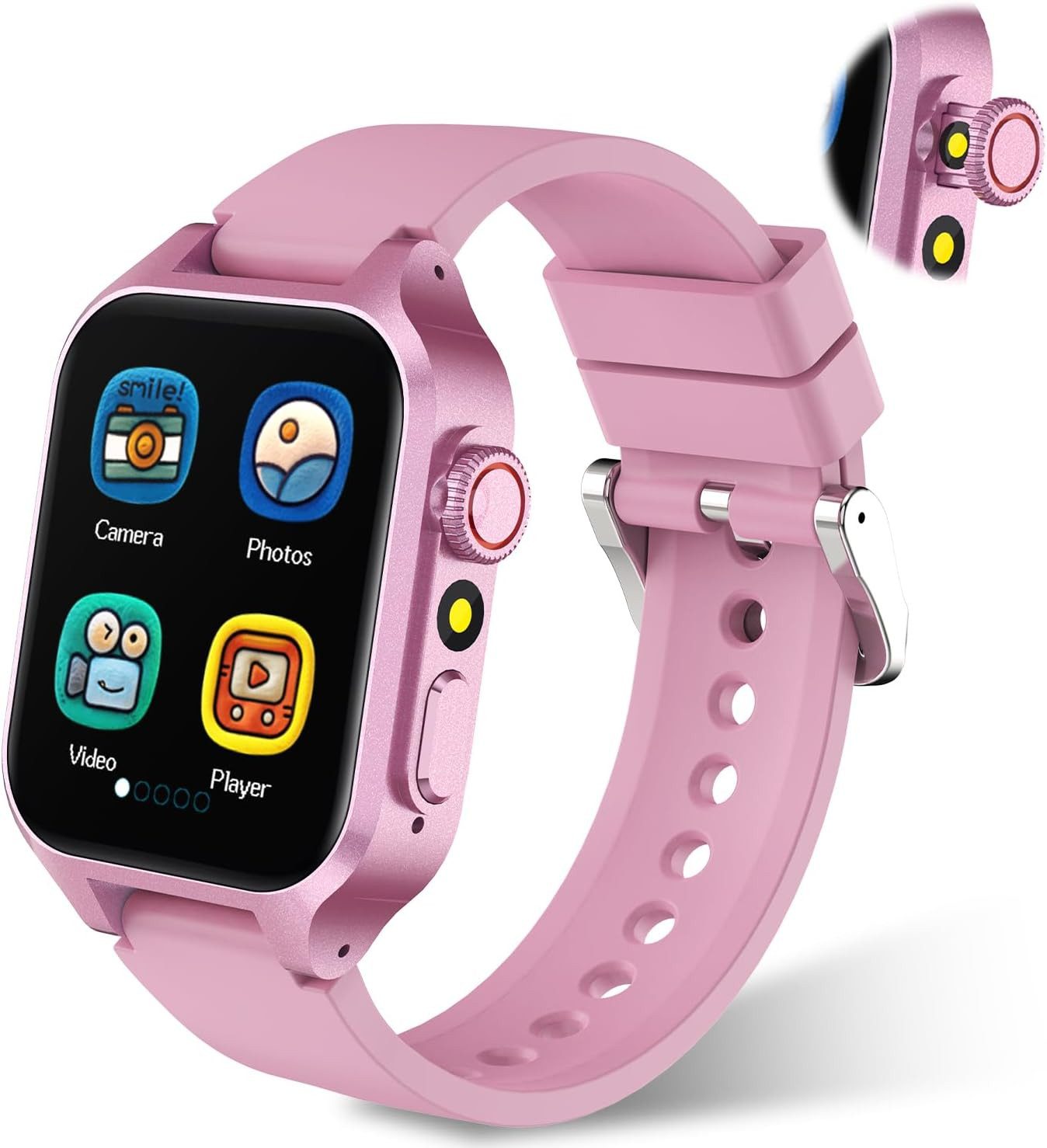 Fenamor Smartwatch (2,5 cm, sim-karte), Kinder Smartwatch mit Spielen Kamera Lernfunktionen