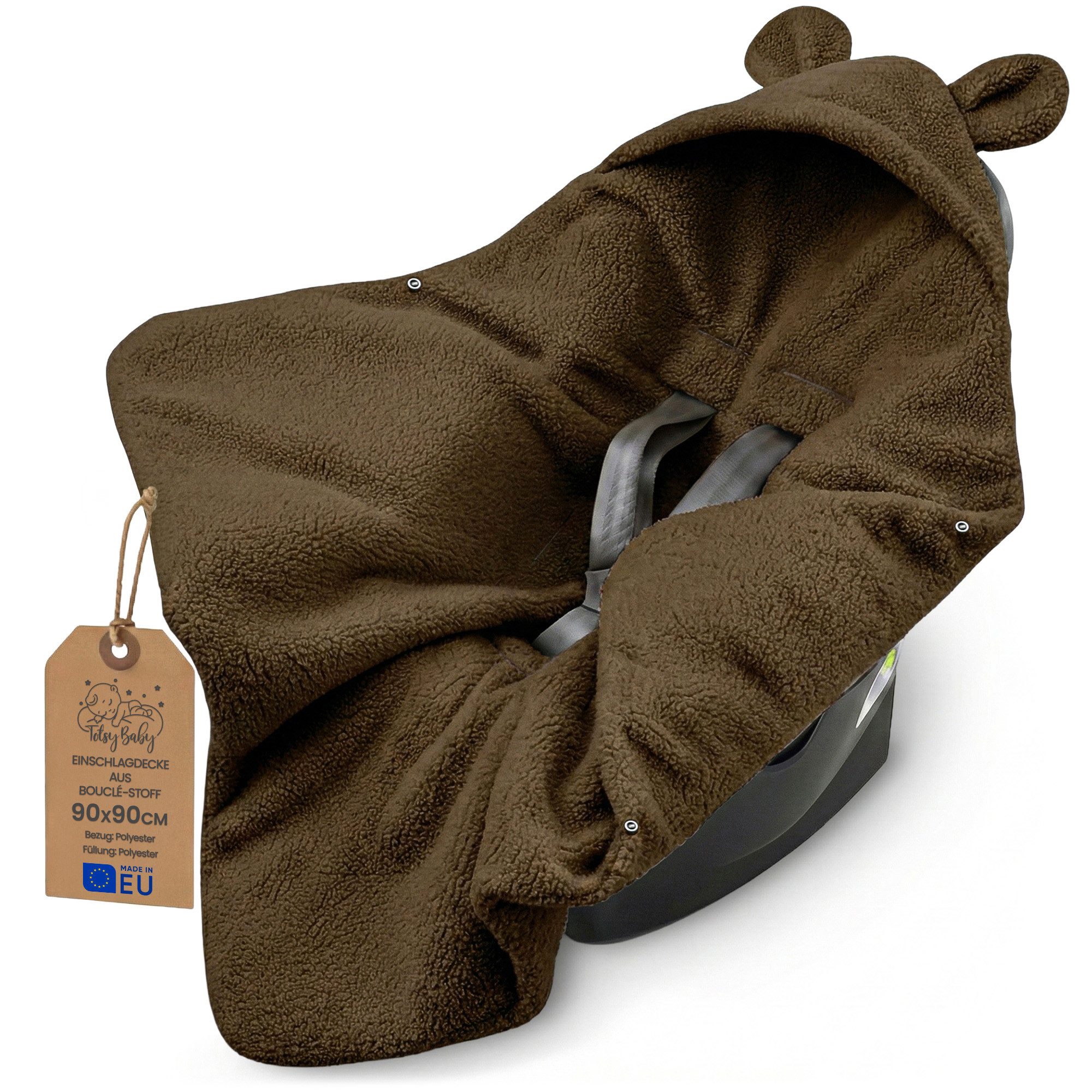 Einschlagdecke Babyschale Bouclé Winter Fußsack Neugeborene Winterschlafsack Blanket, Totsy Baby