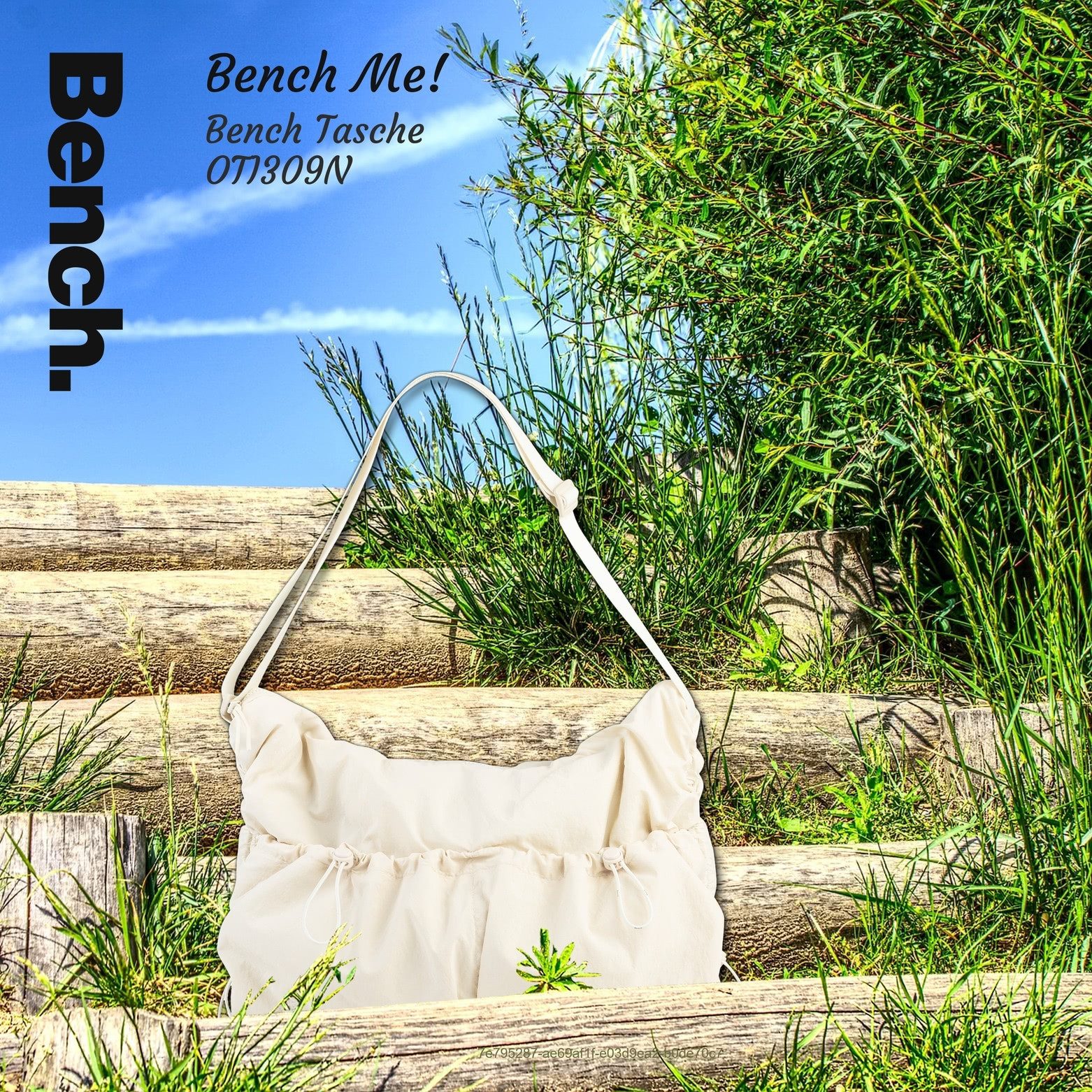 Bench. Umhängetasche Bench Umhängetasche Nylon washed beige (Umhängetasche), Damen Umhängetasche Nylon, washed, beige, weiß ca. 54cm x ca. 10cm