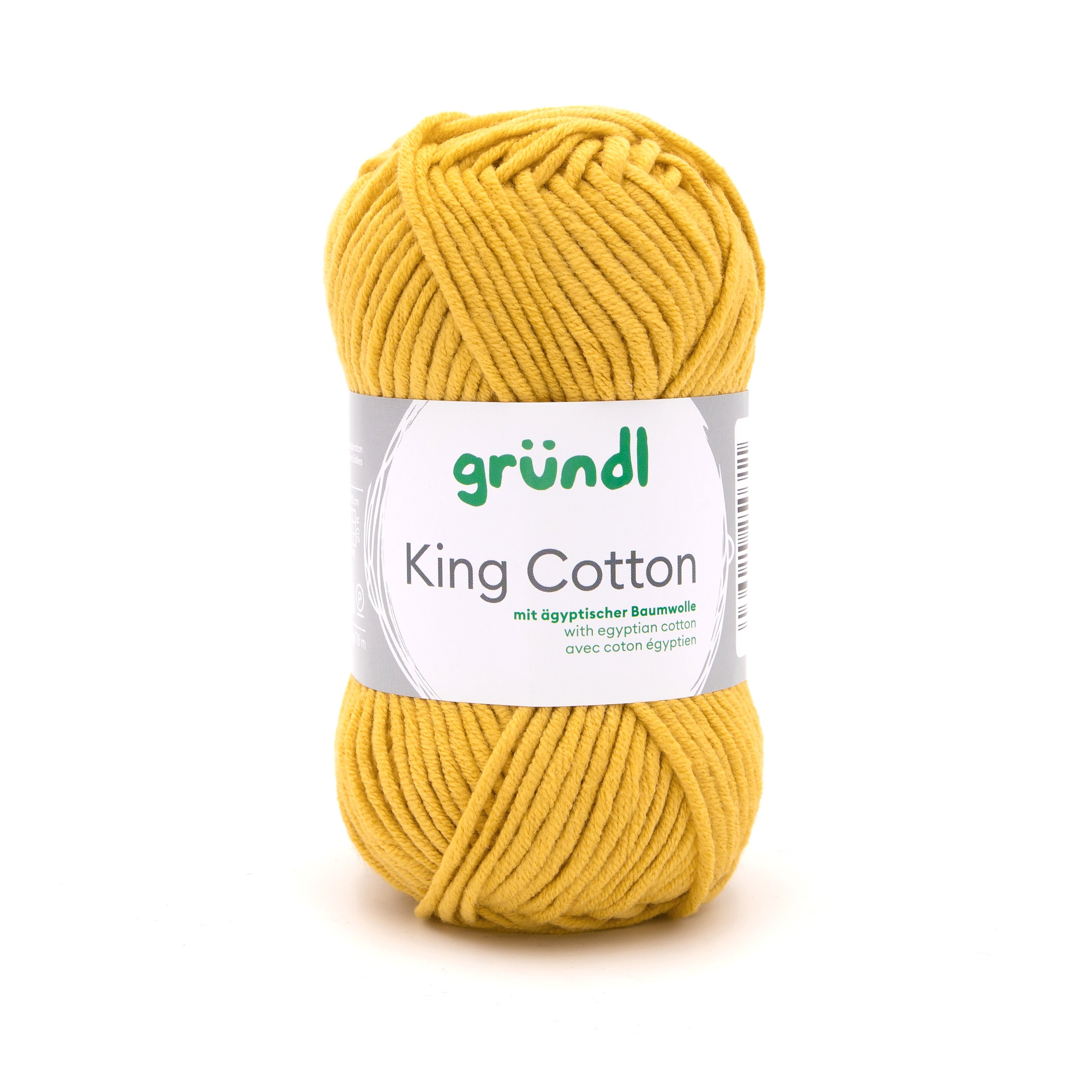 Gründl Wolle King Cotton Baumwollgarn Strickgarn Häkelwolle, 78,00 m (50g Handstrickgarn, Strickwolle, Baumwollmischgarn mit ägyptischer Baumwolle, zum Stricken und Häkeln für Nadelstärke 6 - 7 mm), mit Häkel - Anleitung zum download