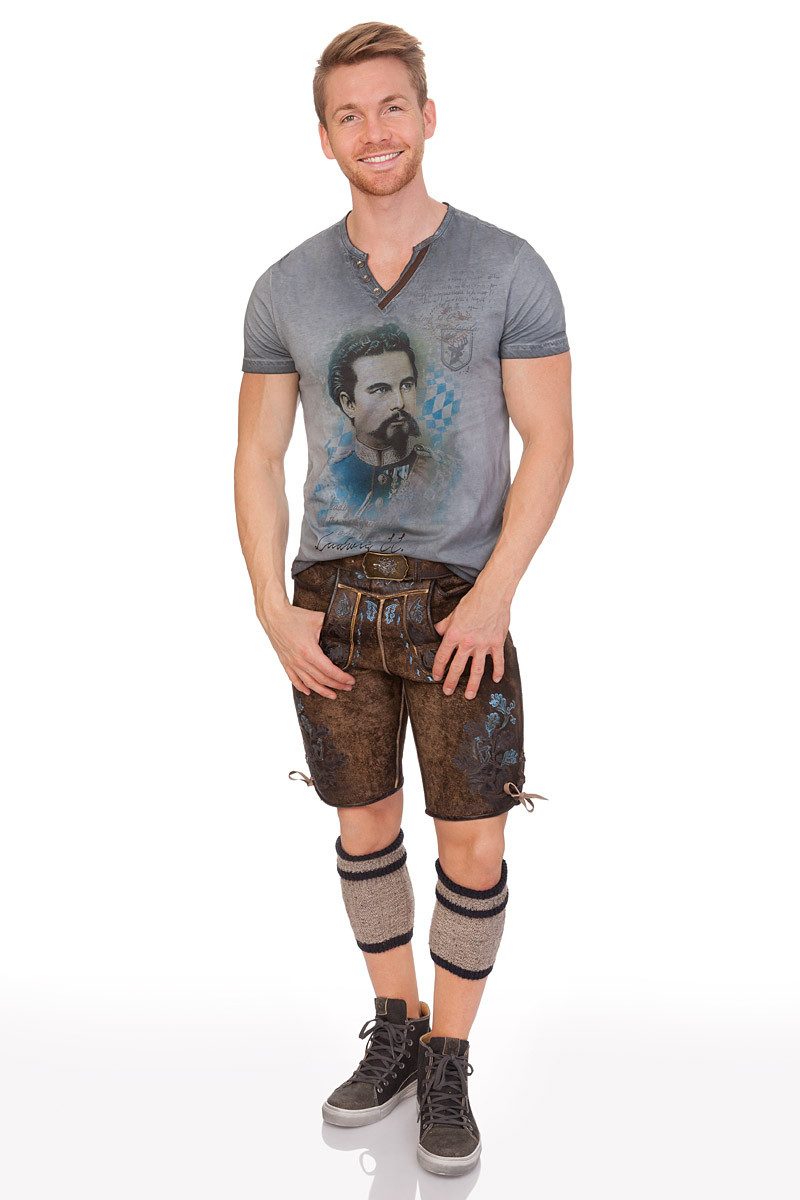 Hangowear Trachtenshirt Trachtenshirt Herren - ALMONT - grau