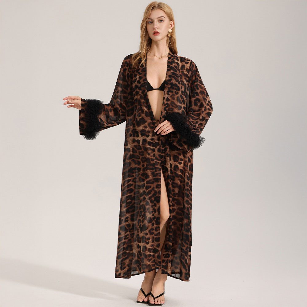 Vivi Idee Morgenmantel Bademantel Schlafmantel kimono 3587, Bindegürtel, Seidig, satin, Sauna, Einheitsgröße