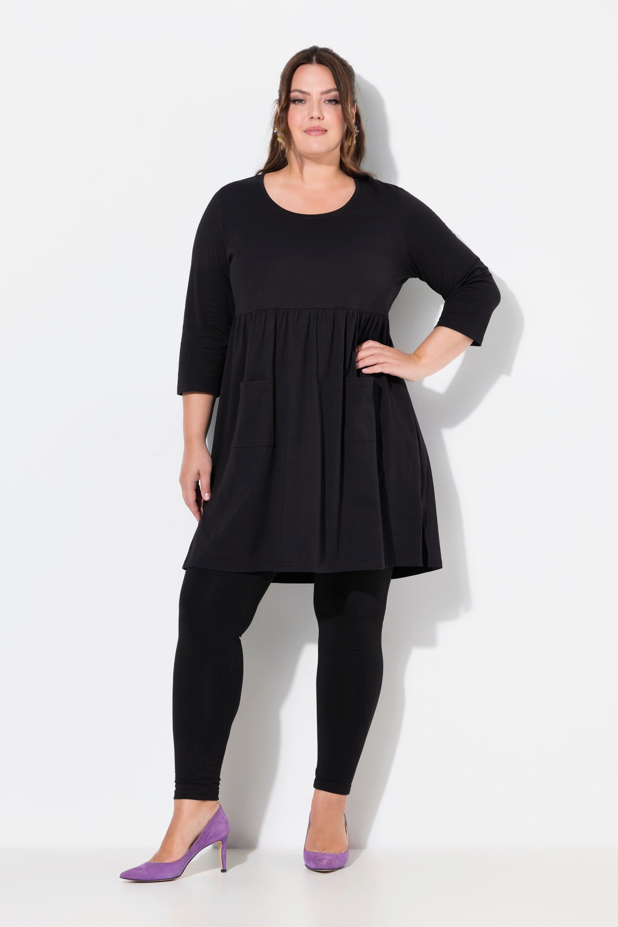 Ulla Popken Longshirt Longshirt A-Linie Rundhals günstig online kaufen