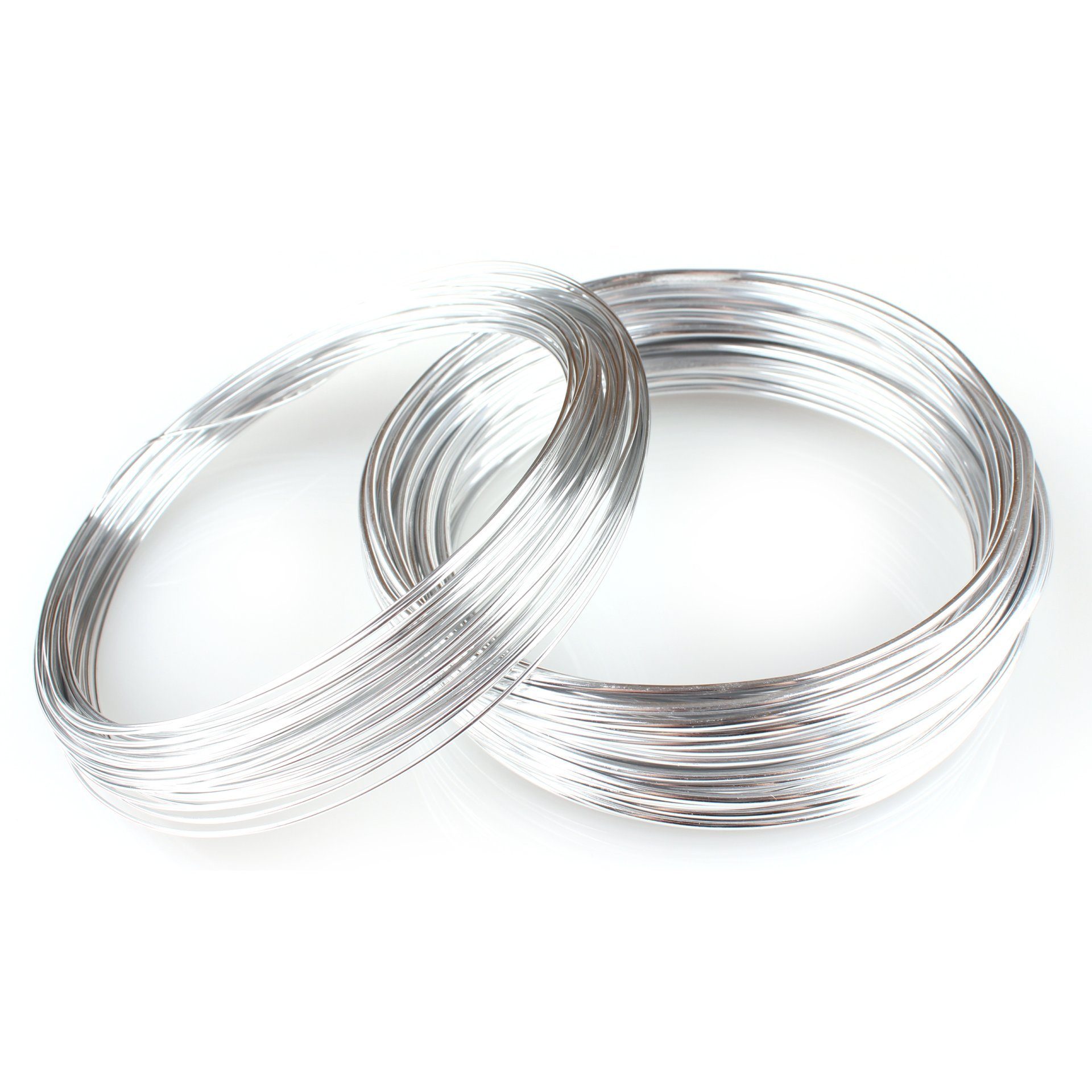 Goodwei Ювелирная проволока Ювелирная проволока-Set Silber 2 Rollen à 15 Meter (1 & 2 mm), Eloxiert