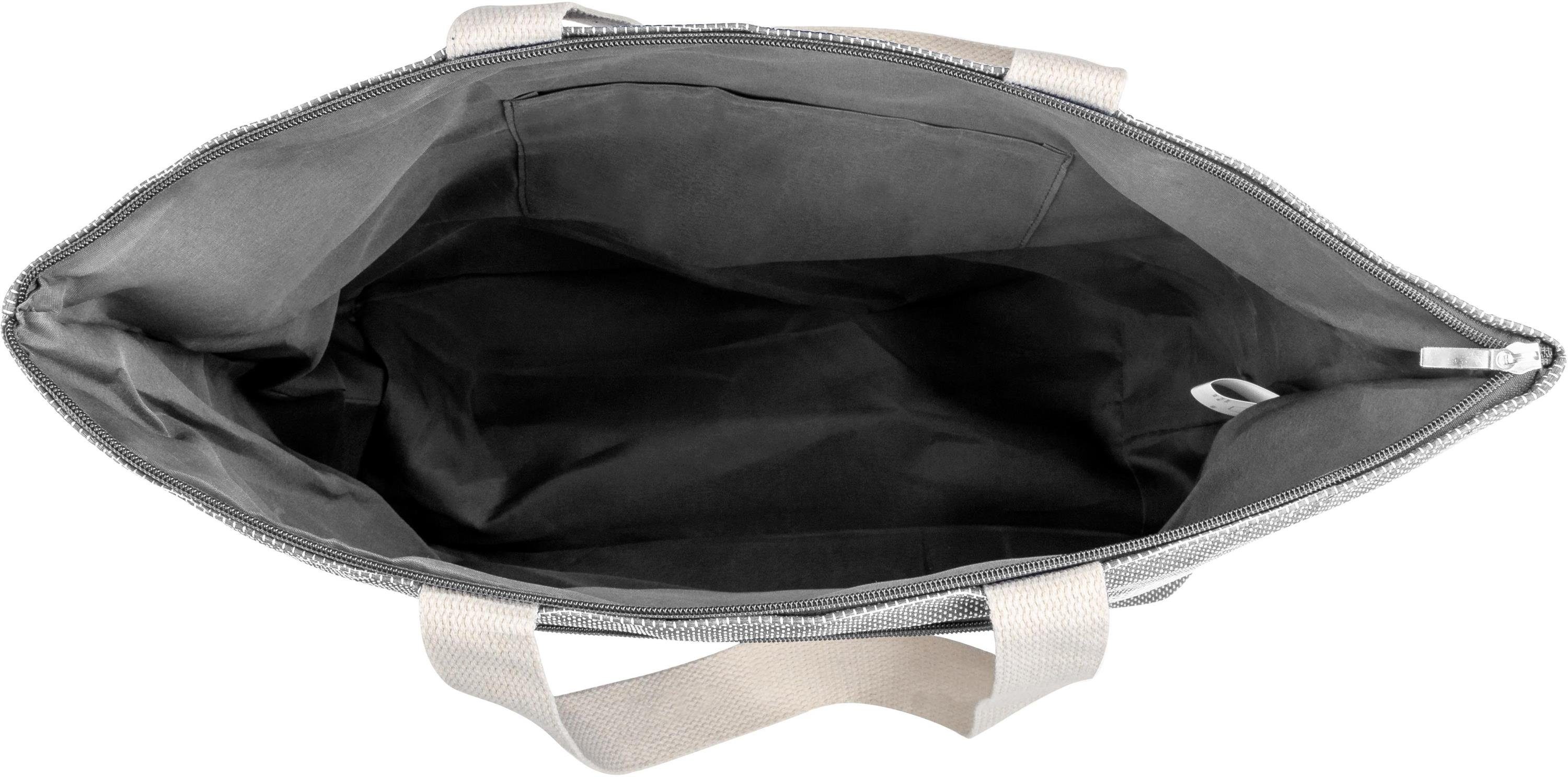 normani Strandtasche Tasche Baros, mit Schultertasche Reißverschluss Außentaschen Grau
