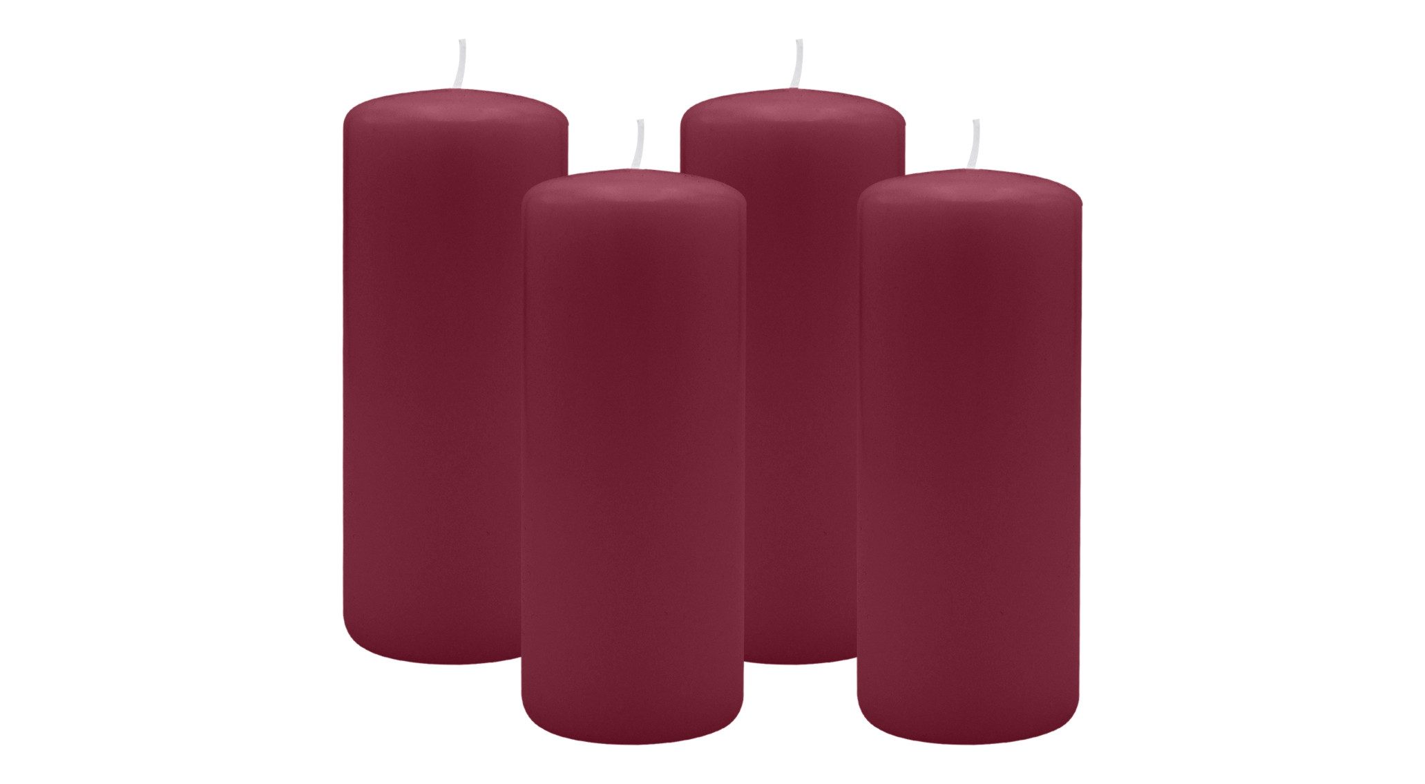 Kopschitz Kerzen Stumpenkerze 4er Set Stumpenkerzen/Adventskranzkerzen Rotbraun Ø 60 x 120 mm