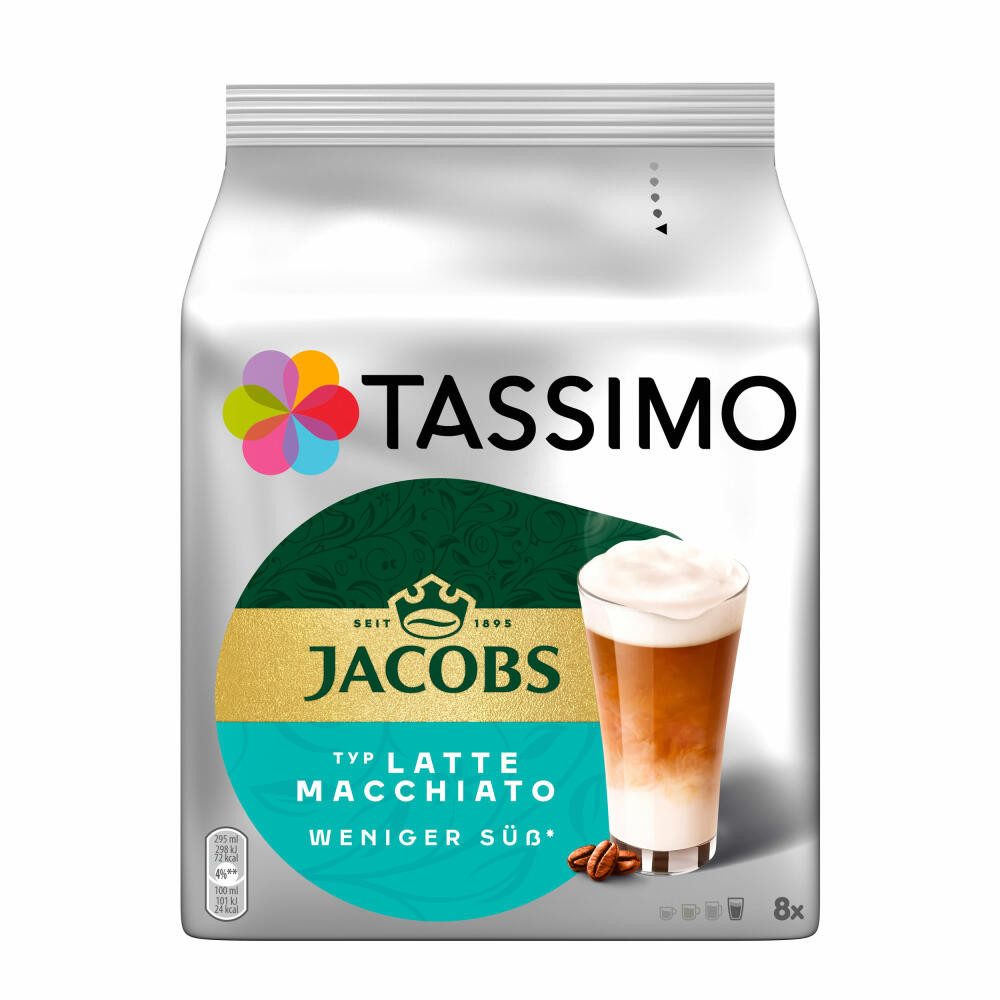 TASSIMO Kaffee Typ Latte Macchiato Weniger Süß, 8 Portionen