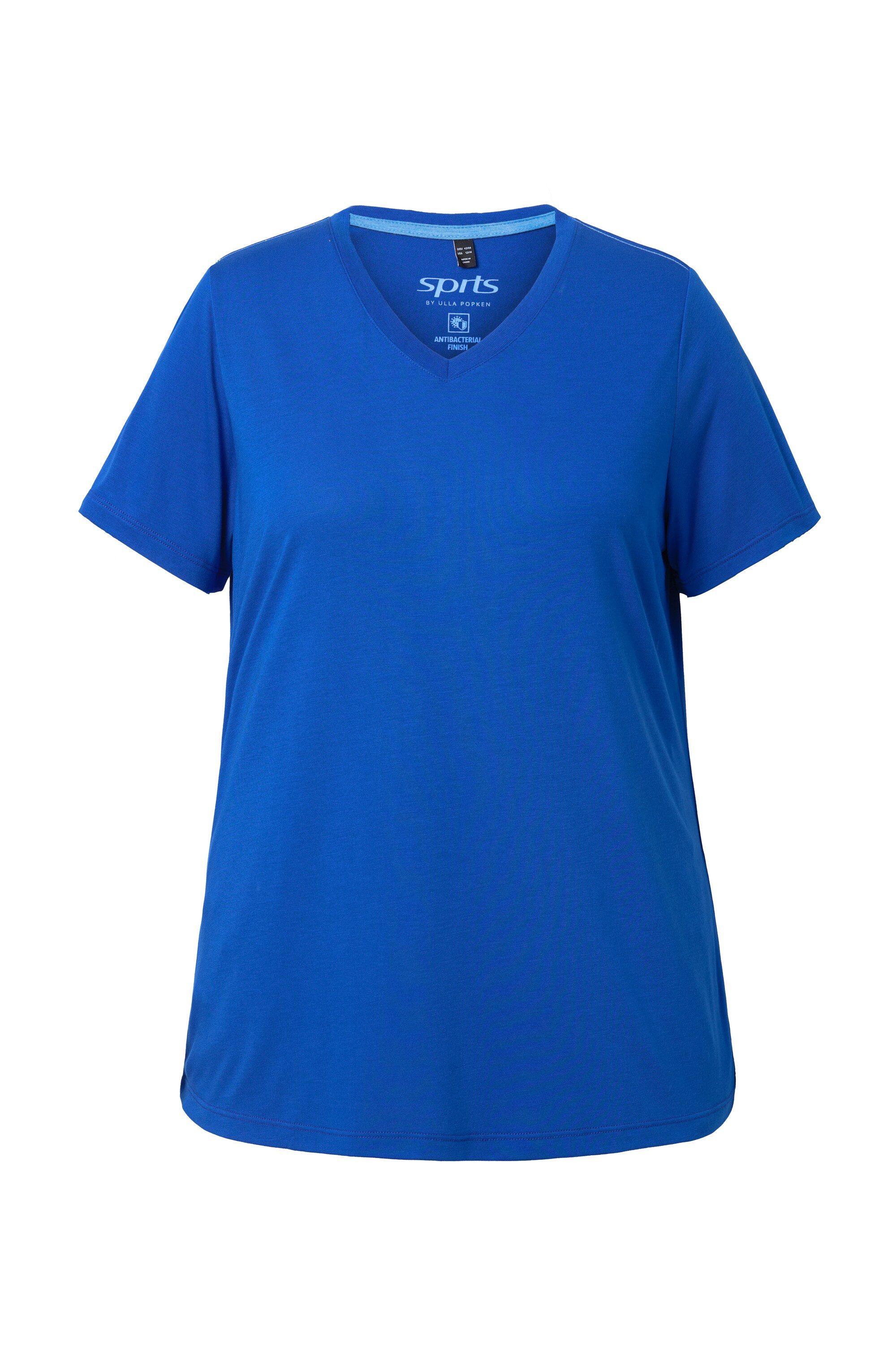 Ulla Popken T-Shirt Funktionsshirt antibakteriell V-Ausschnitt Halbarm günstig online kaufen