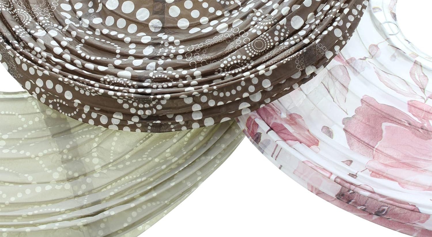 Dekoleidenschaft Lampion "Harmony" im 3er Set, rund 30 + 40 cm, Papierlampion, Hängelaterne, Hängeleuchte, Papierlampe bunt, Partydeko, Papierleuchte, Deko Laterne