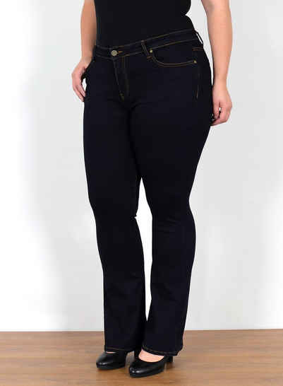 ESRA Bootcut-Jeans Stretch Jeans Damen High Waist Bootcut Schlaghose bis Plus Size FB1 High Waist Jeans Damen Bootcut Hose Stretch Schlaghose bis Plus Size