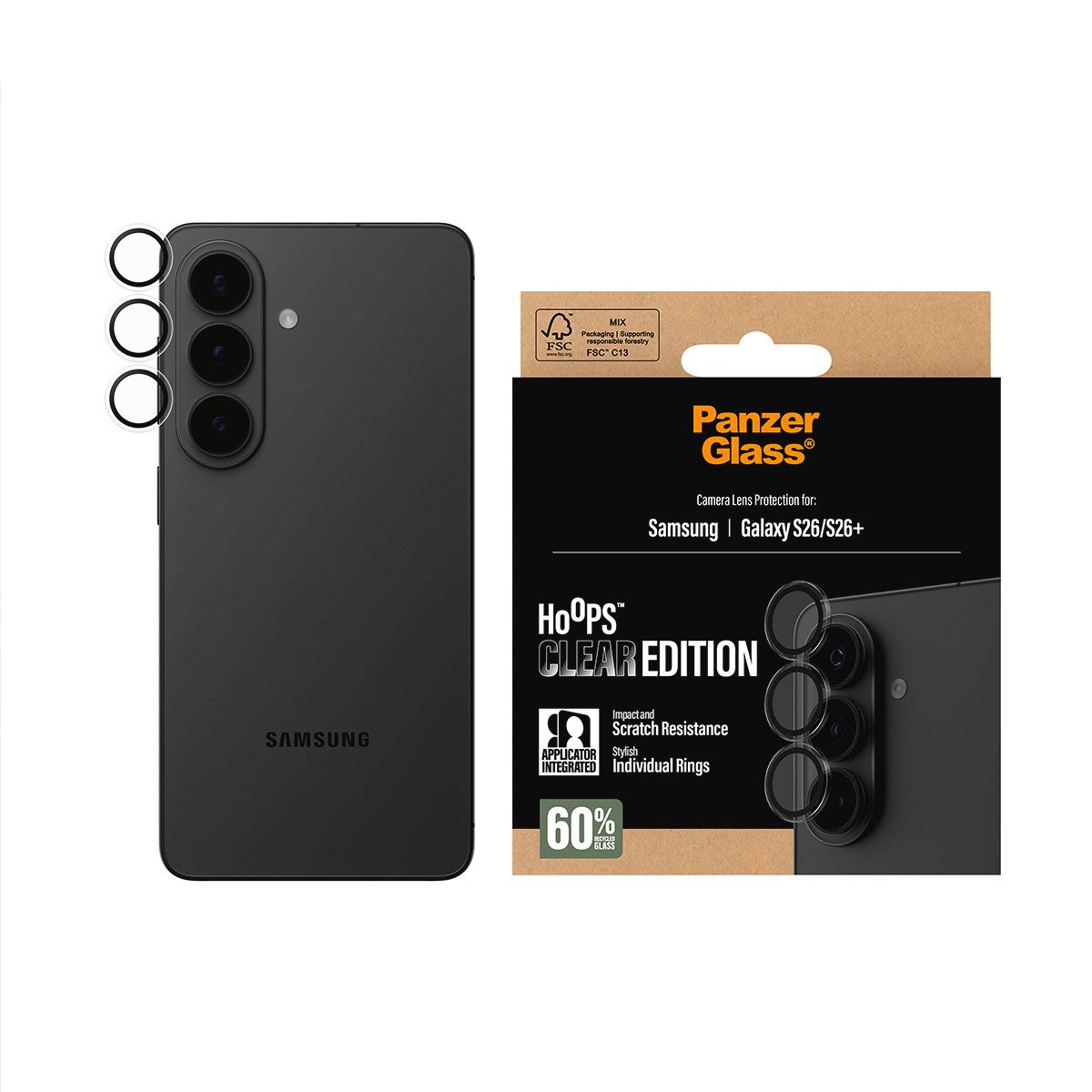 CARE by PanzerGlass Kameraschutzglas Hoops Camera Lens Protector für Samsung Galaxy S26, Samsung Galaxy S26+,…