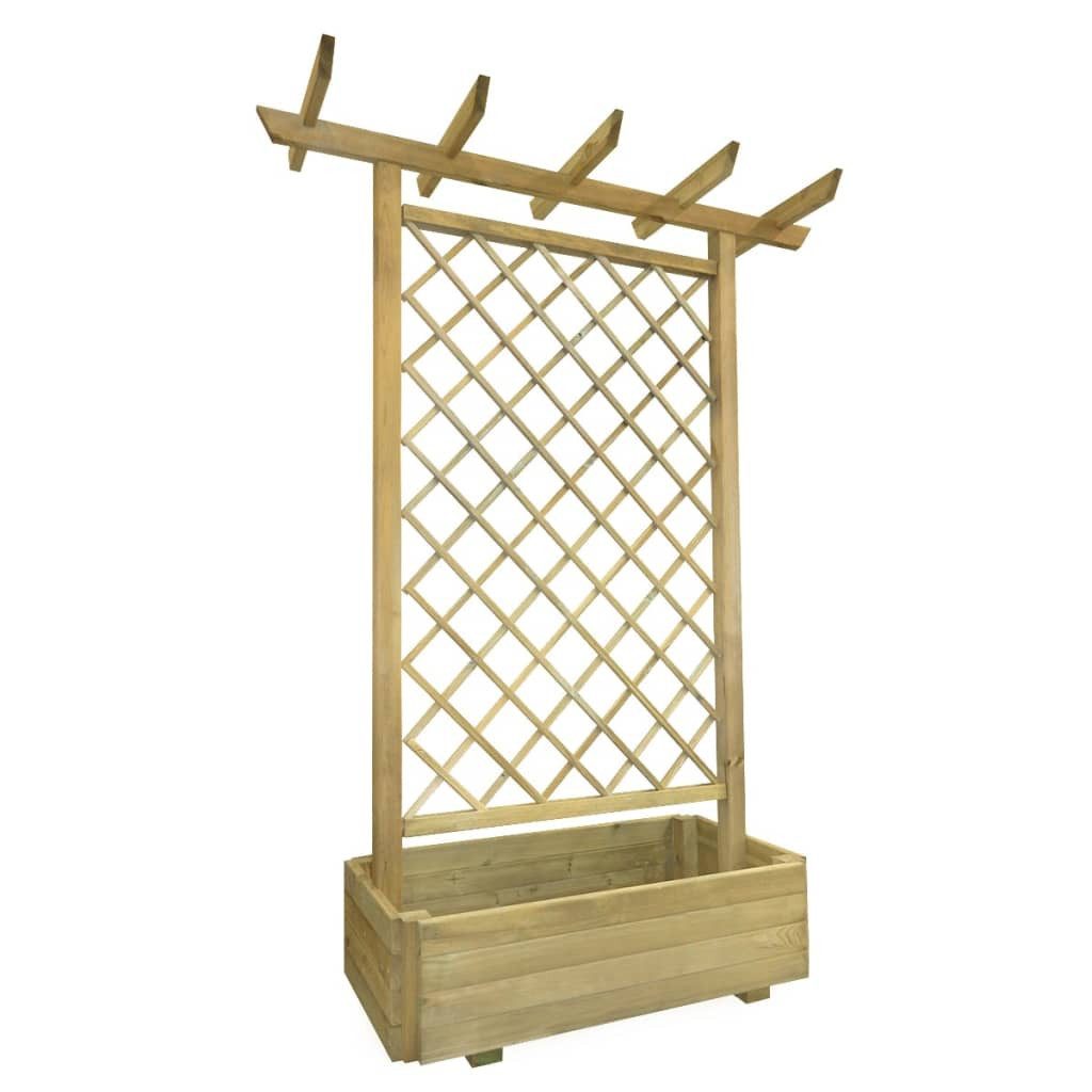 vidaXL Rankgitter 162 x 56 x 204 cm Pergola mit Pflanzkasten 162x56x204 cm Holz