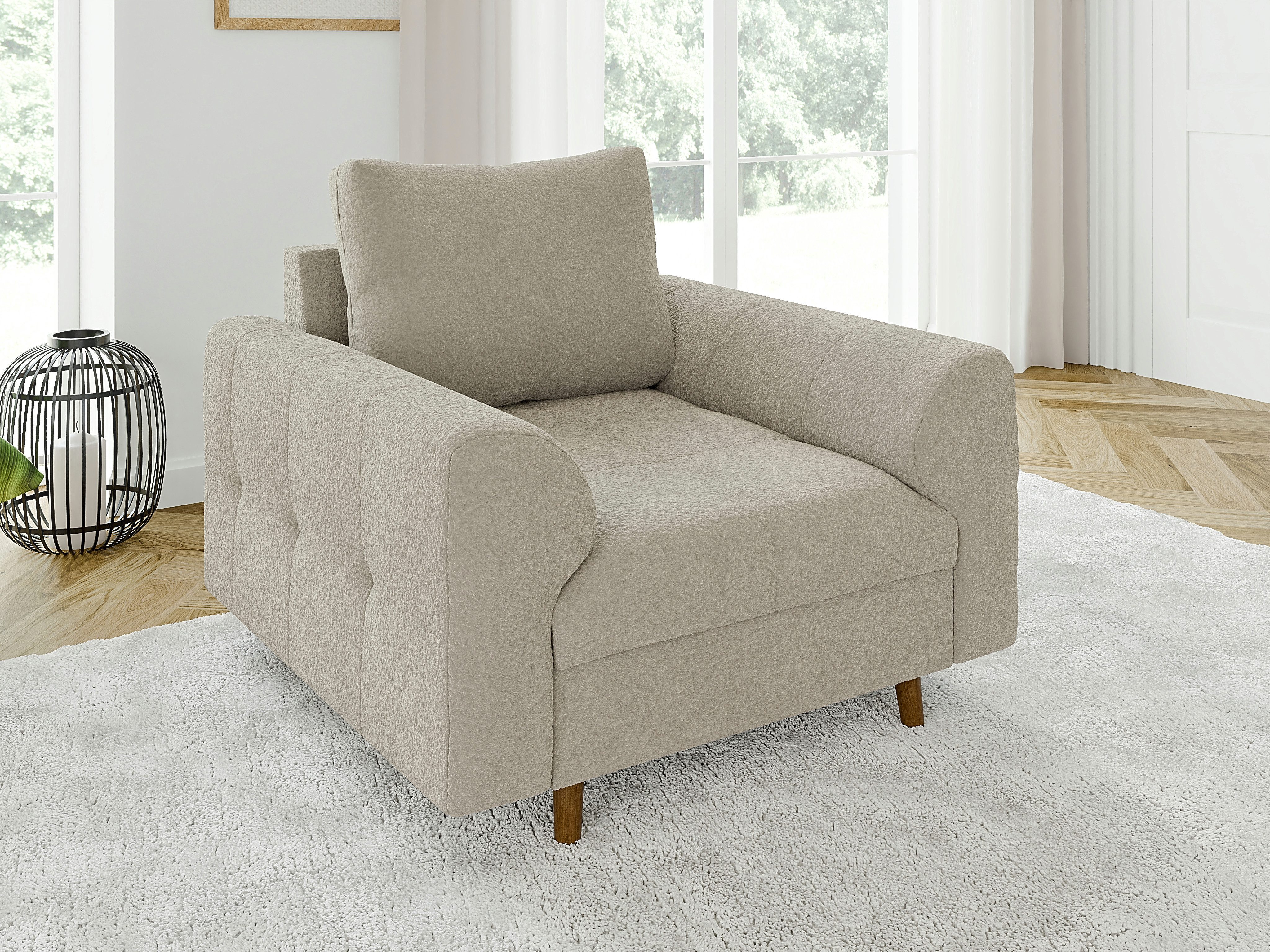 S-Style Möbel Sessel Leif mit Braun günstig online kaufen