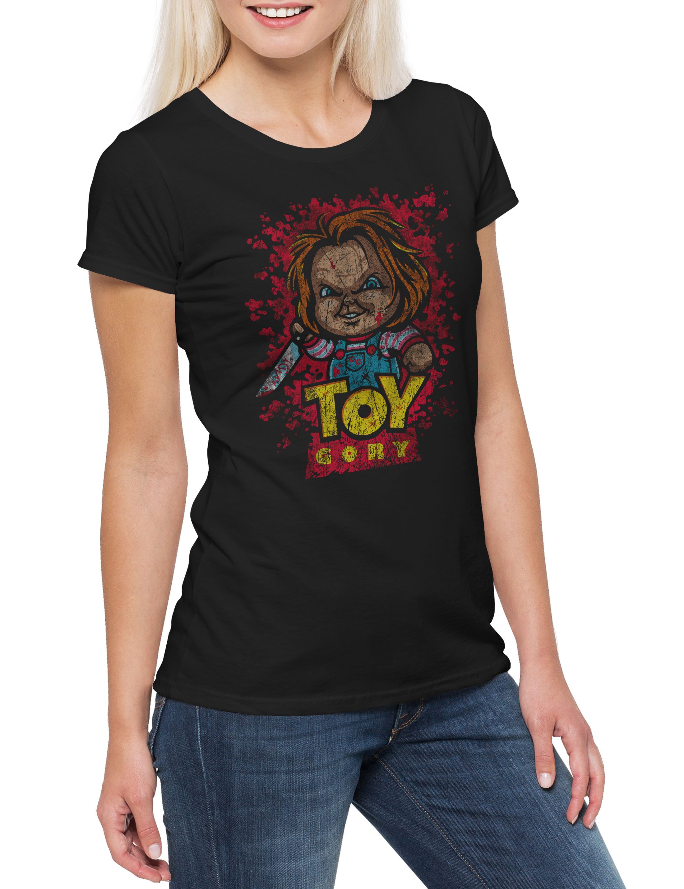 Print-Shirt Toy Gory Damen T-Shirt Bride Seed of Story Fun Crossover Shirt Chucky