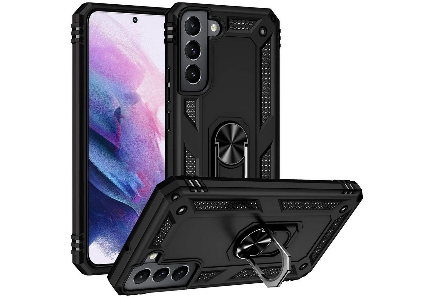 CoolGadget Handyhülle Armor Shield Case für Samsung Galaxy S22 6,1 Zoll, Outdoor Cover mit Magnet Ringhalterung Handy Hülle für Samsung S22