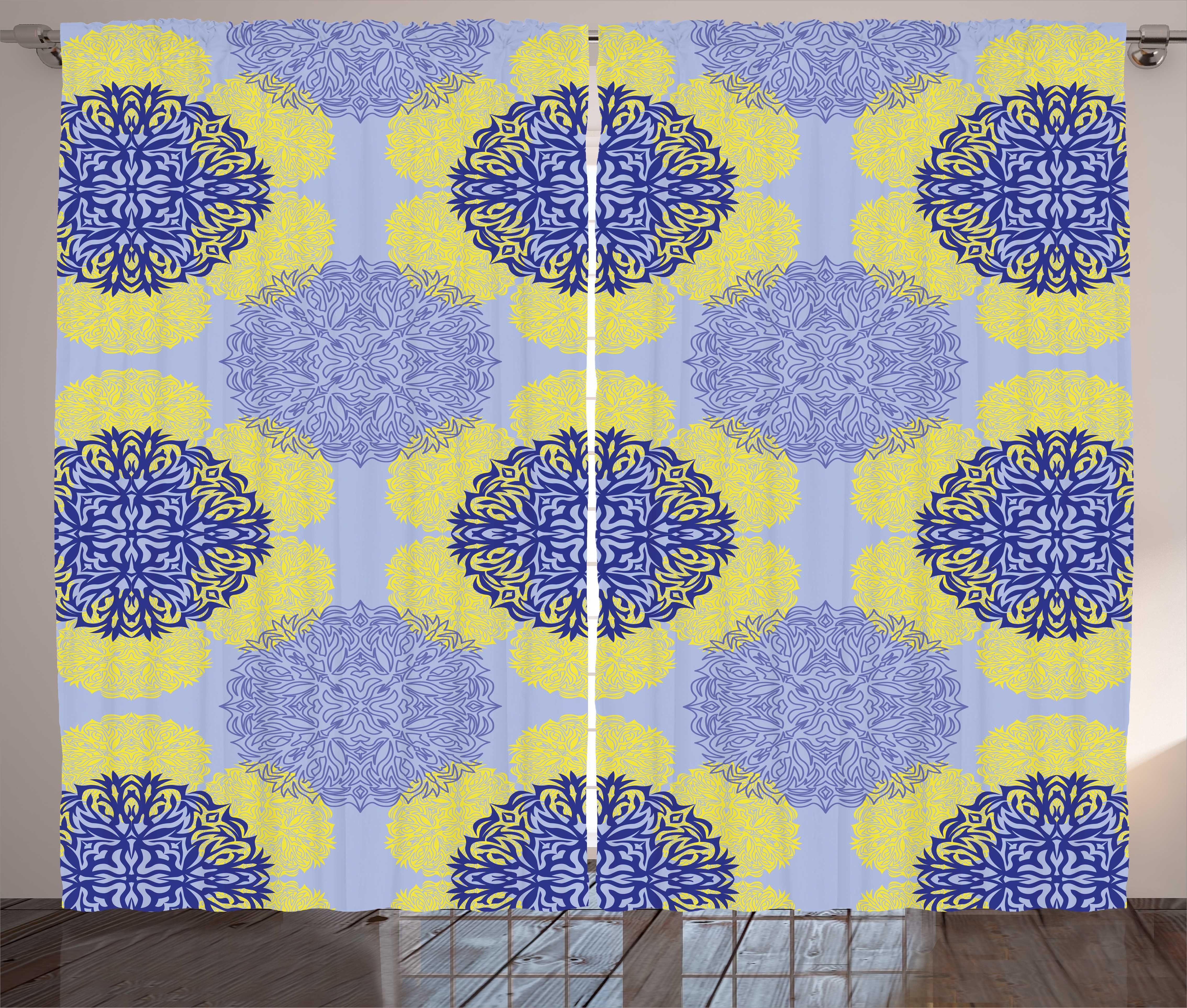 Geometrisch Kräuselband Gardine Symbole Haken, Schlaufen Kunst Schlafzimmer Vorhang mit Abakuhaus, Asian und Style