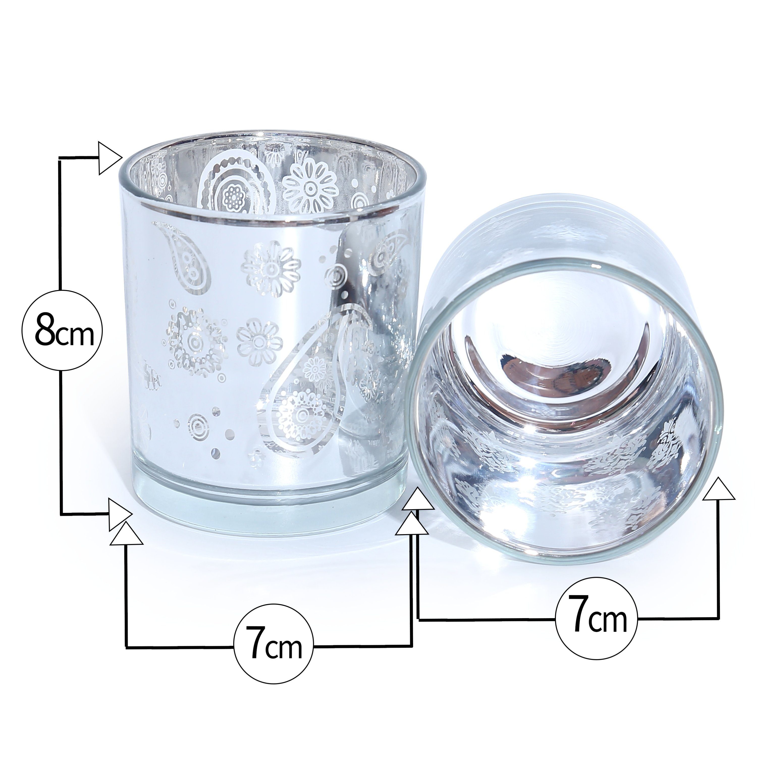 orientalisches Flanacom Teelichthalter Set), (4 Ornament-Design 4er Orientalische St., Design - Kerzengläser Glas