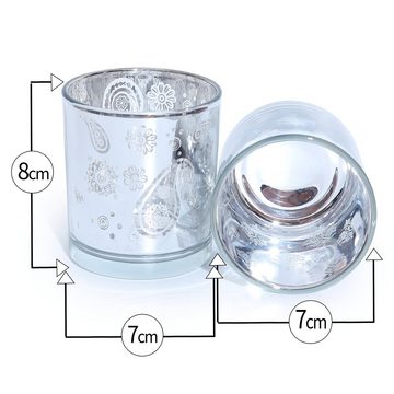 Flanacom Teelichthalter Orientalische Kerzengläser Glas - Ornament-Design (4 St., 4er Set), orientalisches Design