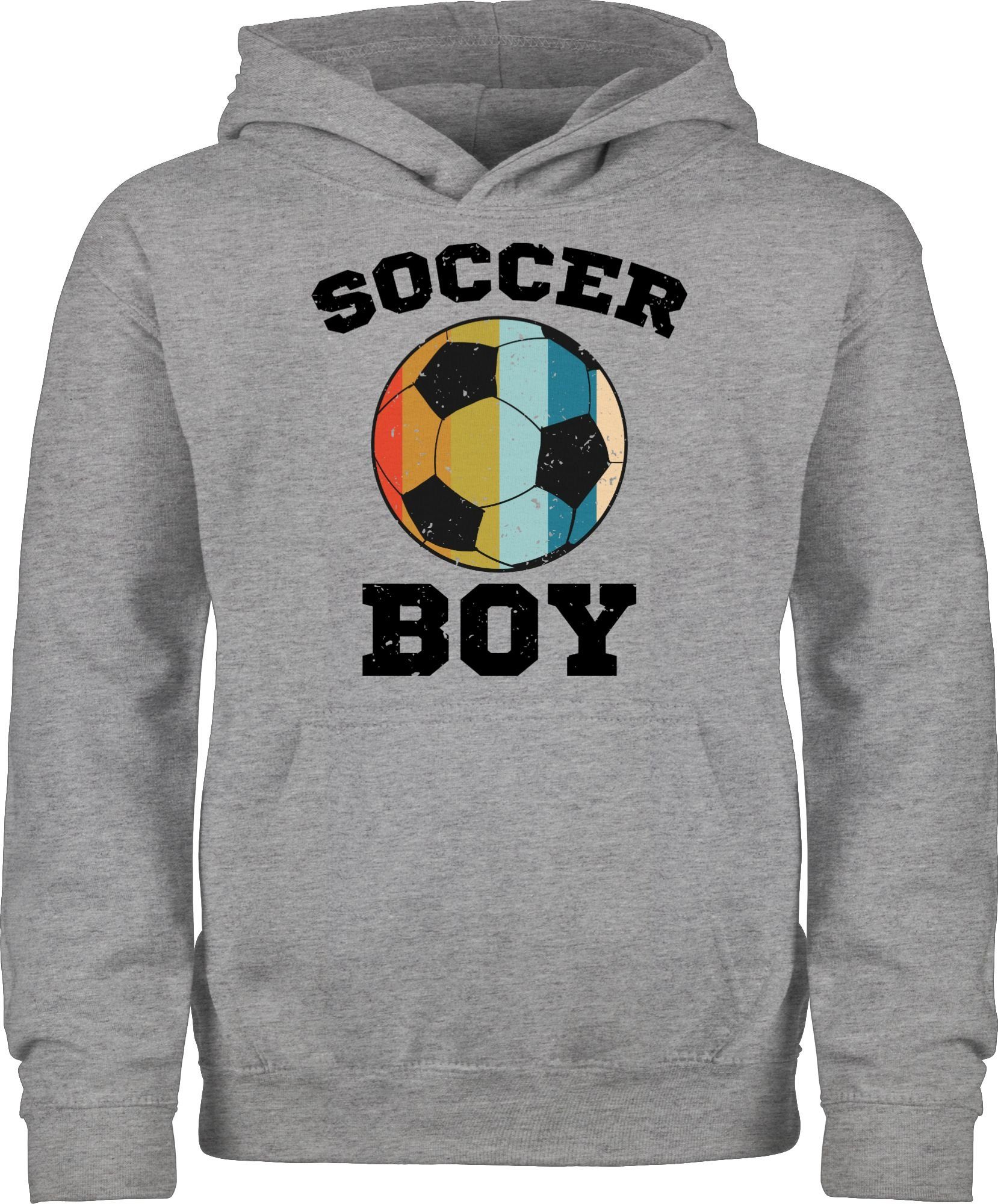 Shirtracer Hoodie Soccer Boy Vintage Kinder Sport Kleidung 3 Grau meliert