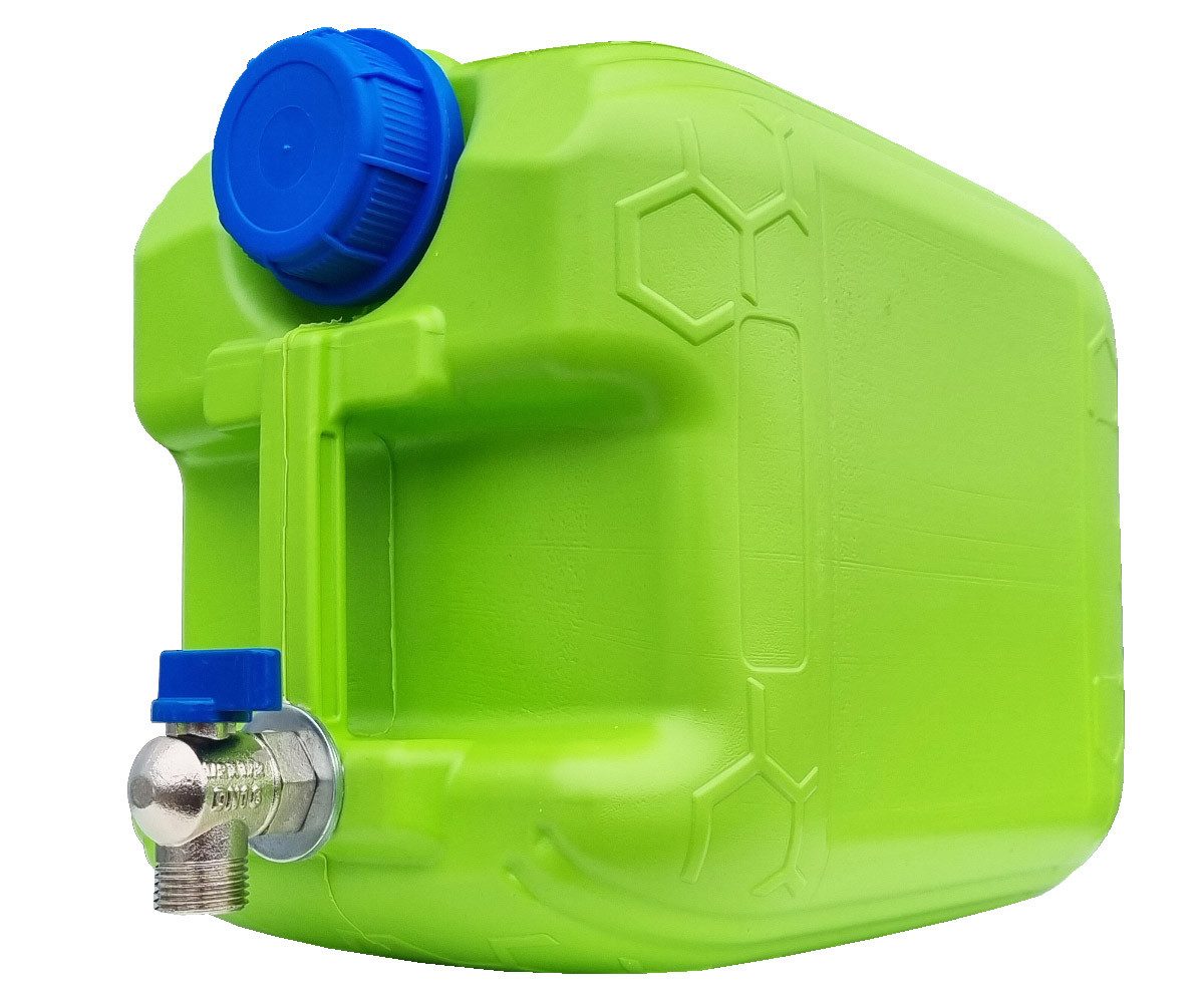 Systafex® Kanister Wasserkanister Kanister 10l mit Auslaufhahn Schlauchanschluss, UV-beständig