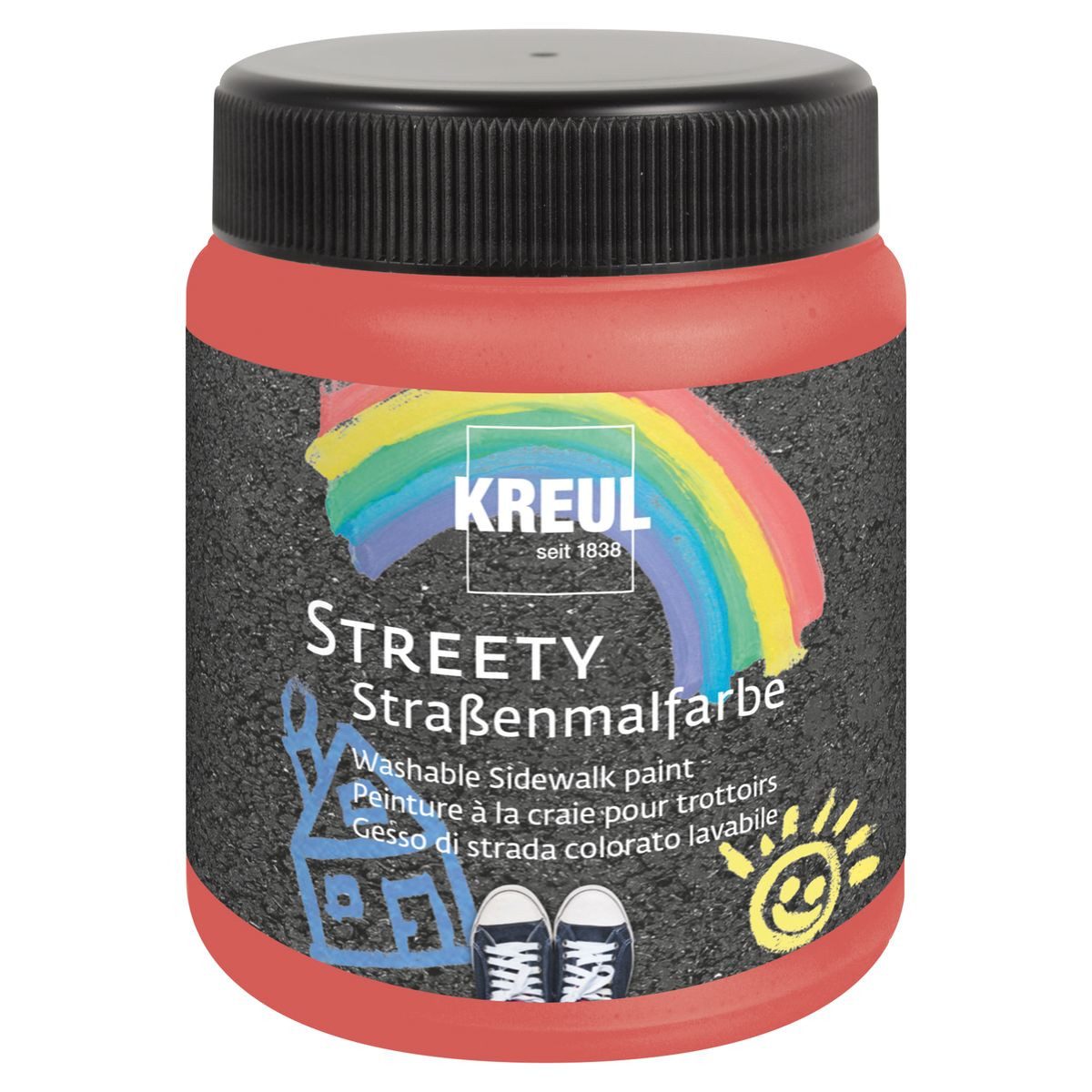 C. KREUL Kreidefarbe KREUL Straßenmalfarbe Streety ringelsockenrot 200ml Dose