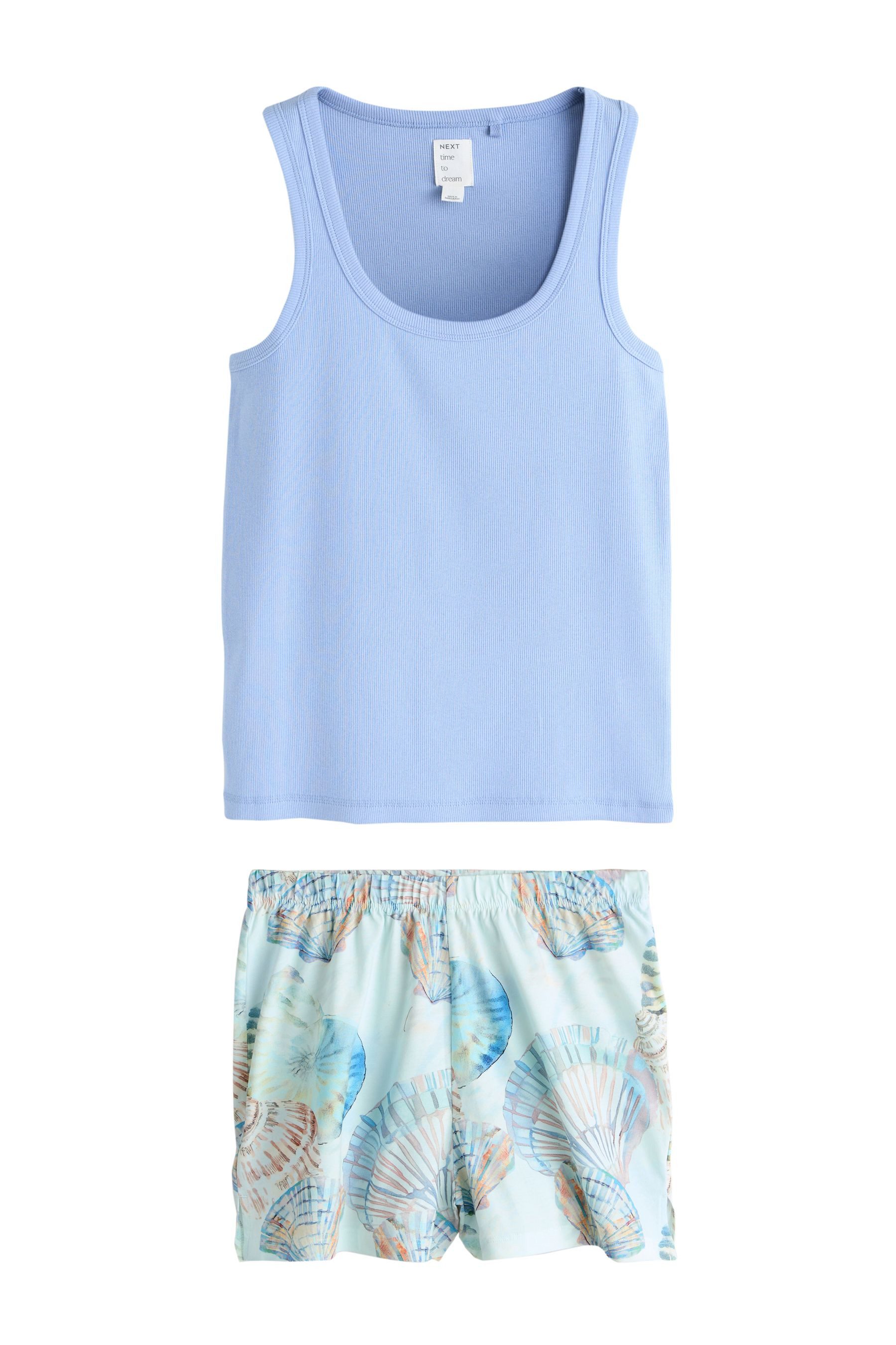 Next Pyjama Schlafanzug mit geripptem Trägertop und Shorts (2 tlg)