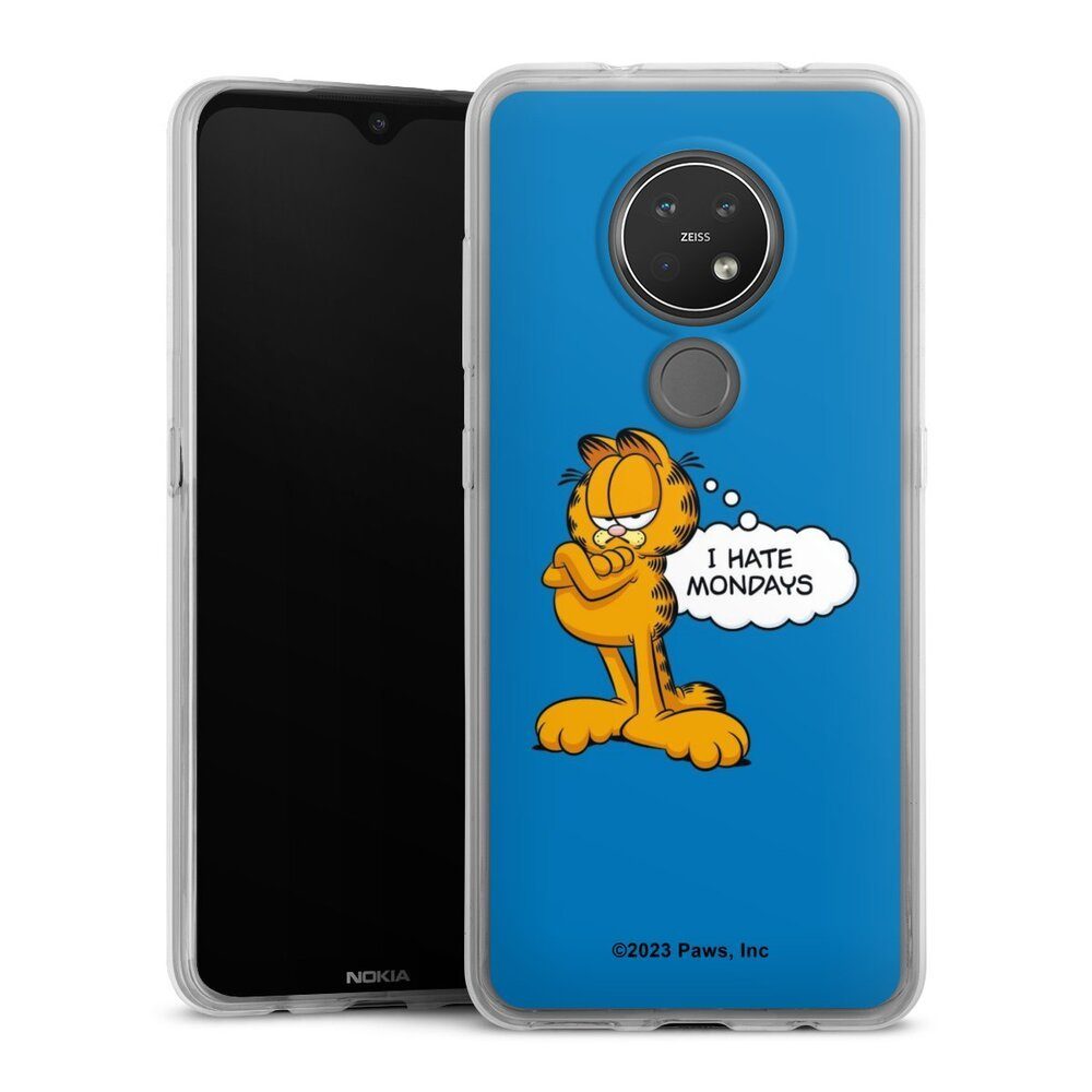DeinDesign Handyhülle Garfield Katze Spruch Garfield I Hate Mondays Blue, Nokia 7.2 Slim Case Silikon Hülle Ultra Dünn Schutzhülle