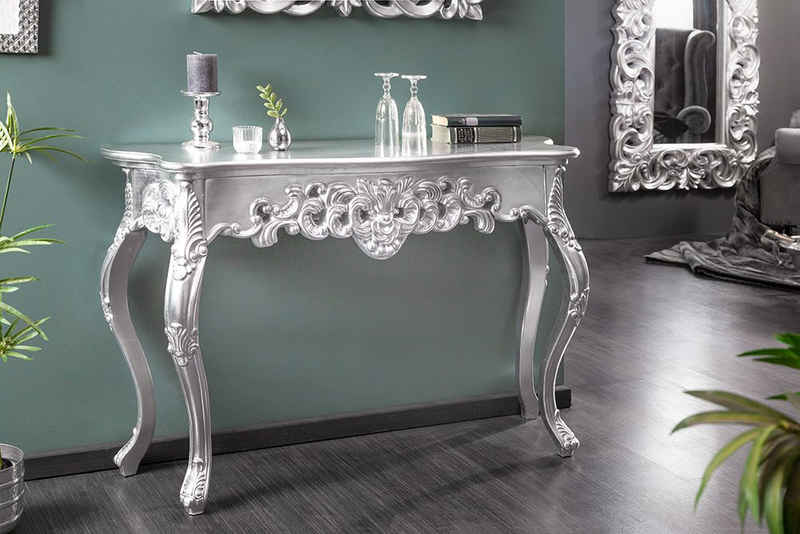 riess-ambiente Konsolentisch VENICE 110cm silber, Wohnzimmer · Holz · Anrichte · Handarbeit · Flur · Barock Design