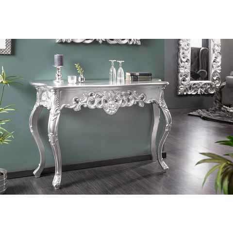 riess-ambiente Konsolentisch VENICE 110cm silber, Wohnzimmer · Holz · Anrichte · Handarbeit · Flur · Barock Design