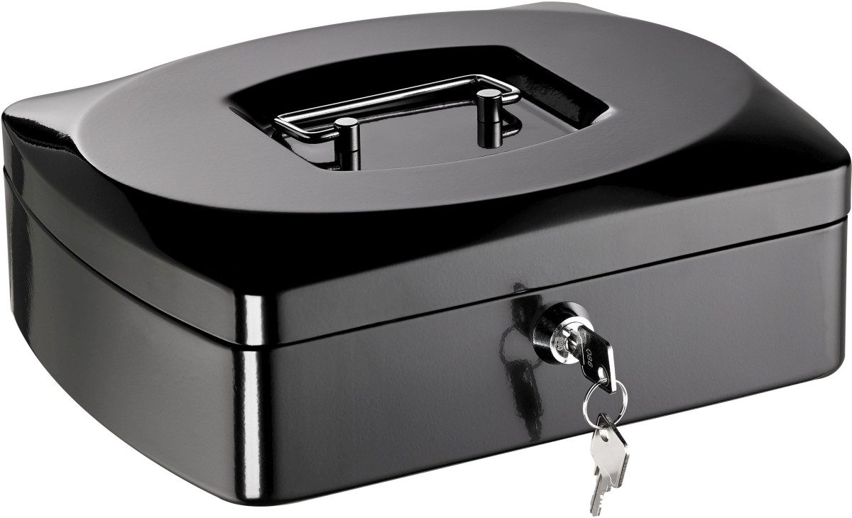 ALCO Geldkassette Geldkassette Stahlblech mit Schloss 255x200x90mm schwarz