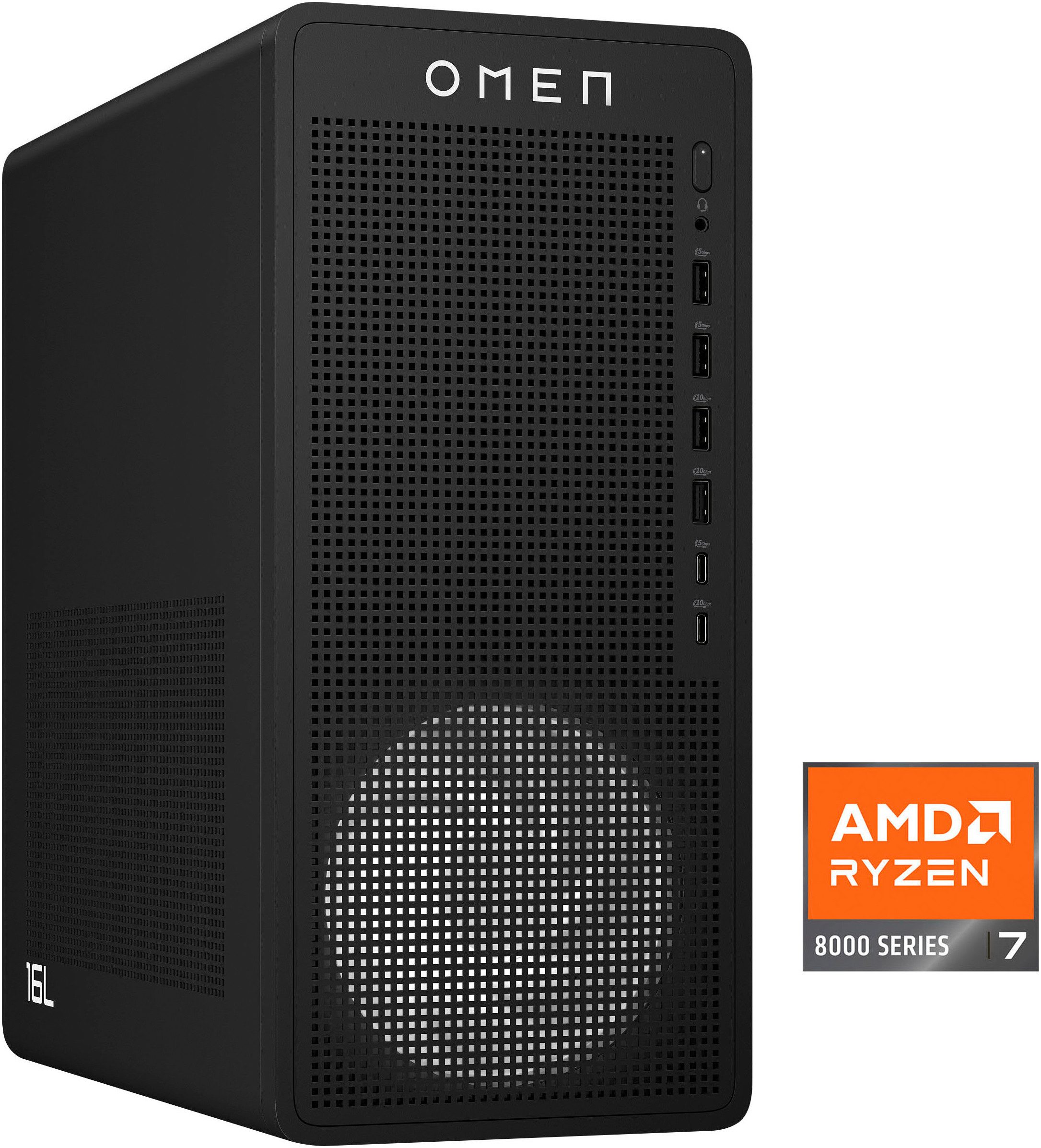 HP OMEN 16L TG03-0277ng Gaming-PC (AMD Ryzen 7 8700F, GeForce RTX 5060 Ti, 32 GB RAM, 1000 GB SSD, Luftkuhlung)