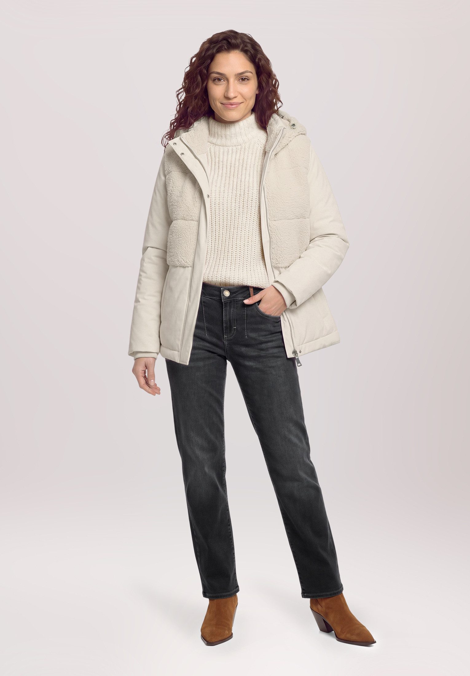 Cartoon Steppjacke Damen mit Plüsch