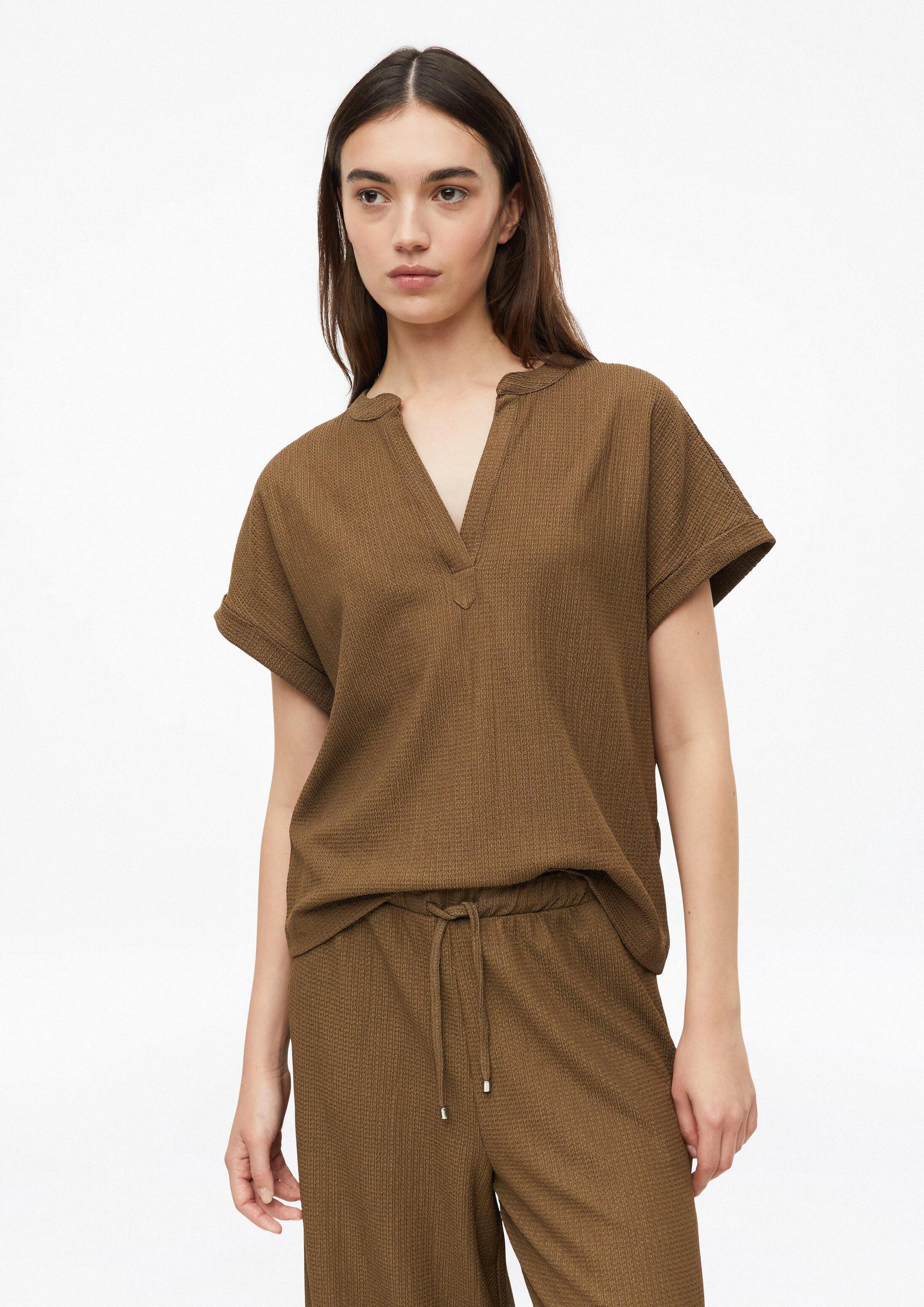 s.Oliver Kurzarmshirt T-Shirt T-Shirt aus Crêpejersey
