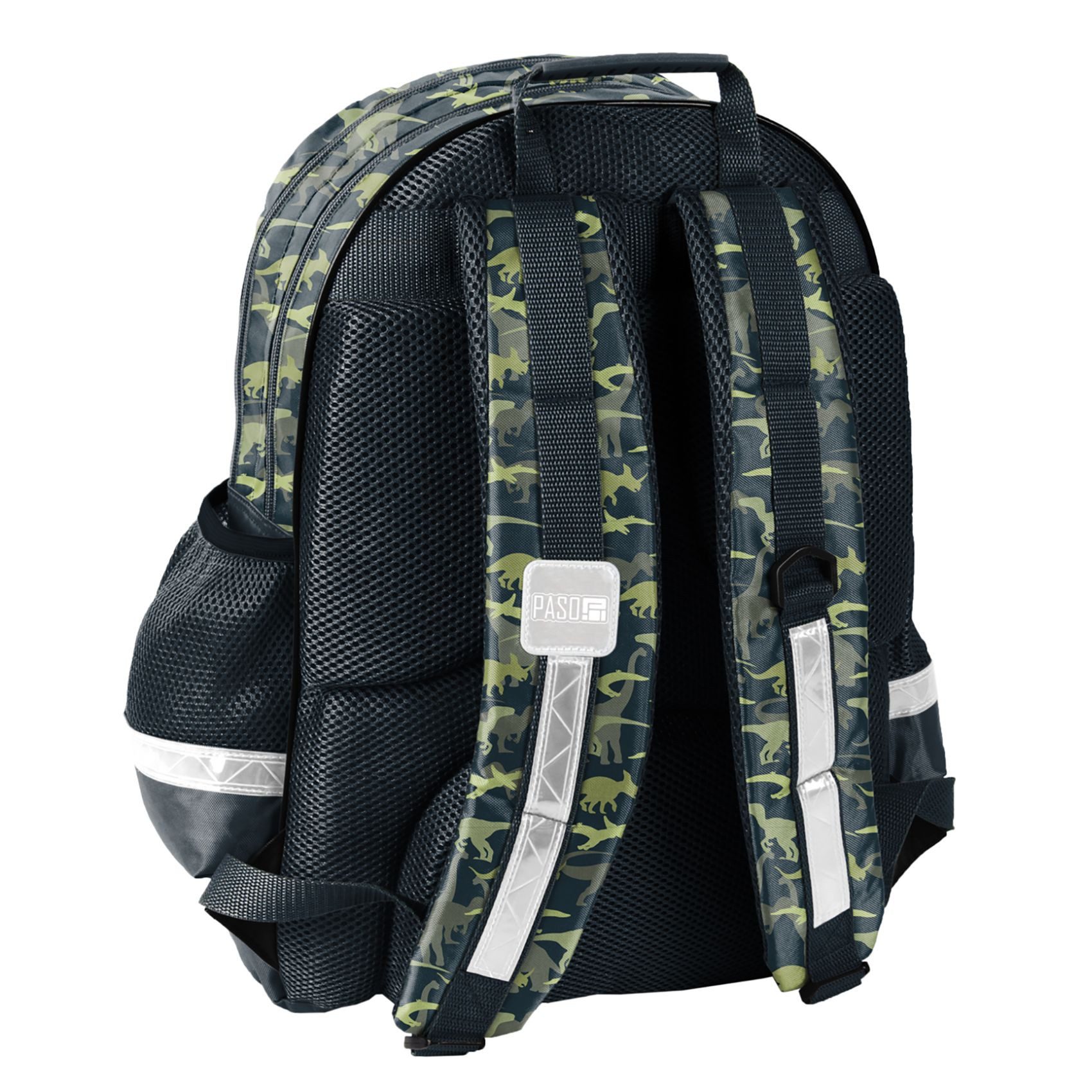 PASO Schulrucksack mit Turnbeutel, befüllter Federmappe, Brotdose und Trinkflasche - DINO (5-teilig)