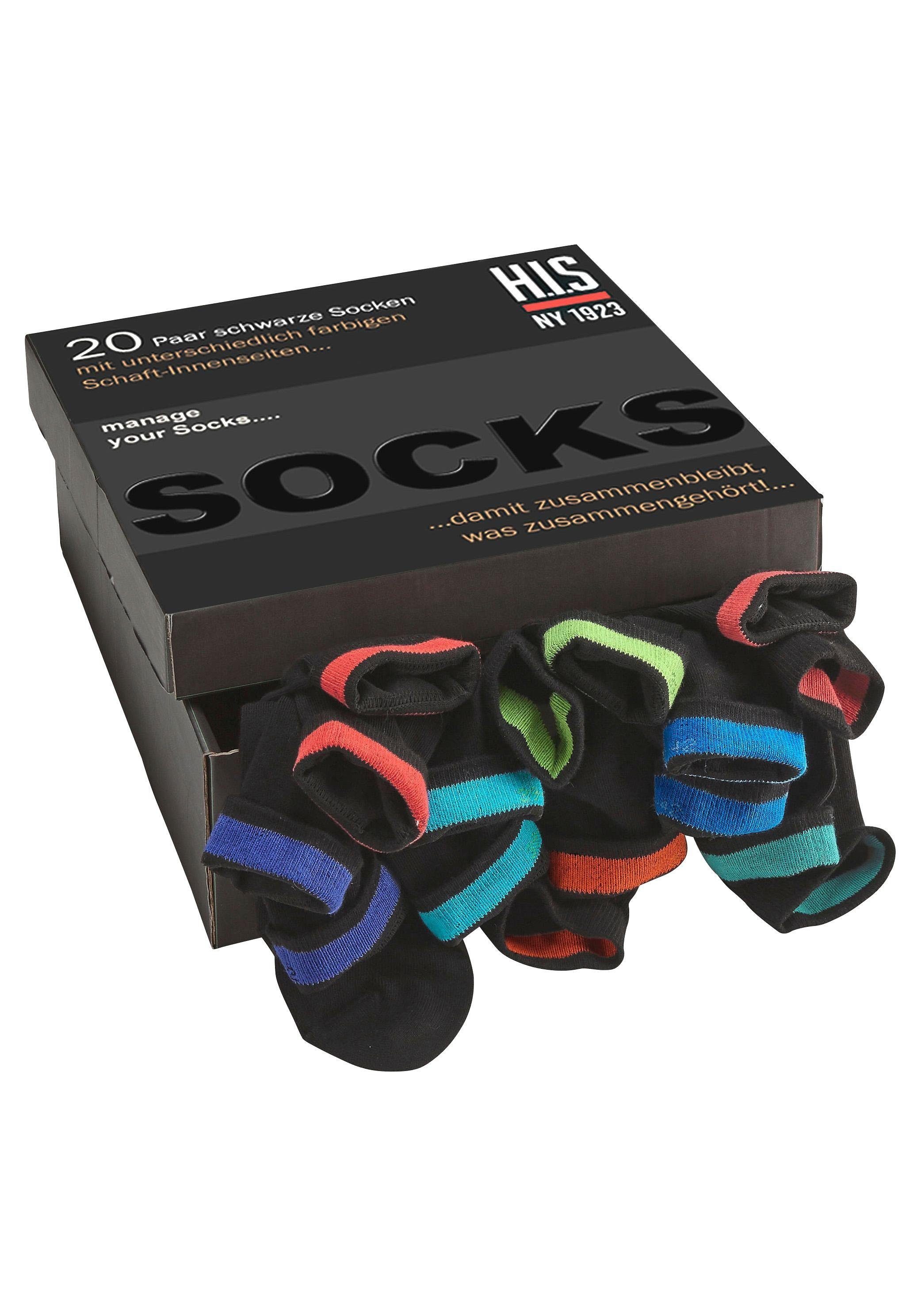 H.I.S Socken (Box, 20-Paar) in praktischer Geschenkbox