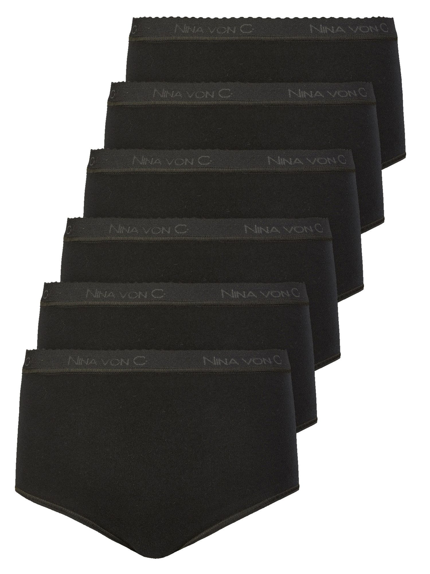 Nina Von C. Taillenslip 6er Pack Damen Taillenslip Slipboutique (Packung, 6-St) ohne störende Seitennähte, reine Baumwolle