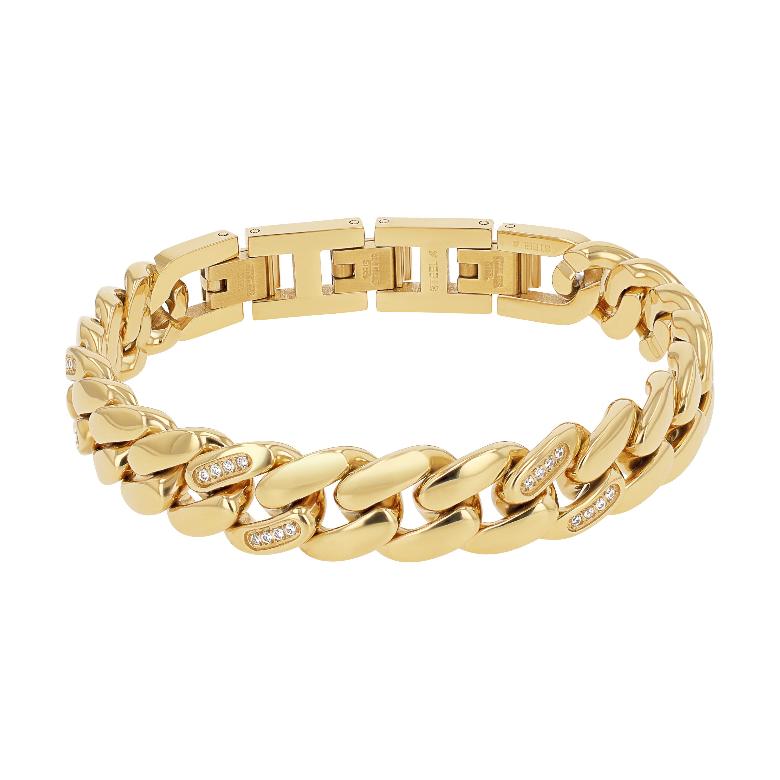 JOOP! Edelstahlarmband Joop! Damen Armband 2040557 Edelstahl, Gold plattiert, Zirkonia (kein Set, 1-tlg., kein Set)