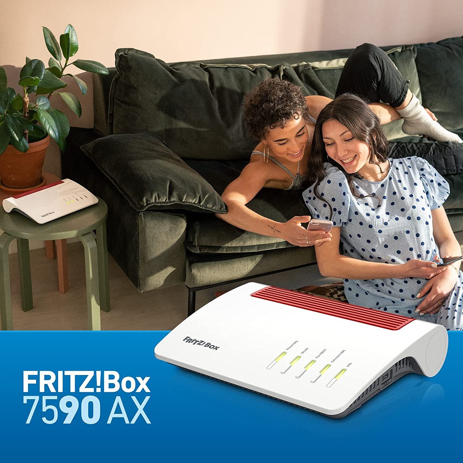 3600 FRITZ!Box AX Wi-Fi AVM VDSL/ADSL 2,4GHz/5GHz 6 7590 DSL-Router, Mbit/s WLAN-Mesh-Rou­ter