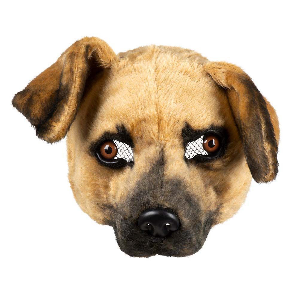 Kostüm Halbmaske Hund Plüsch