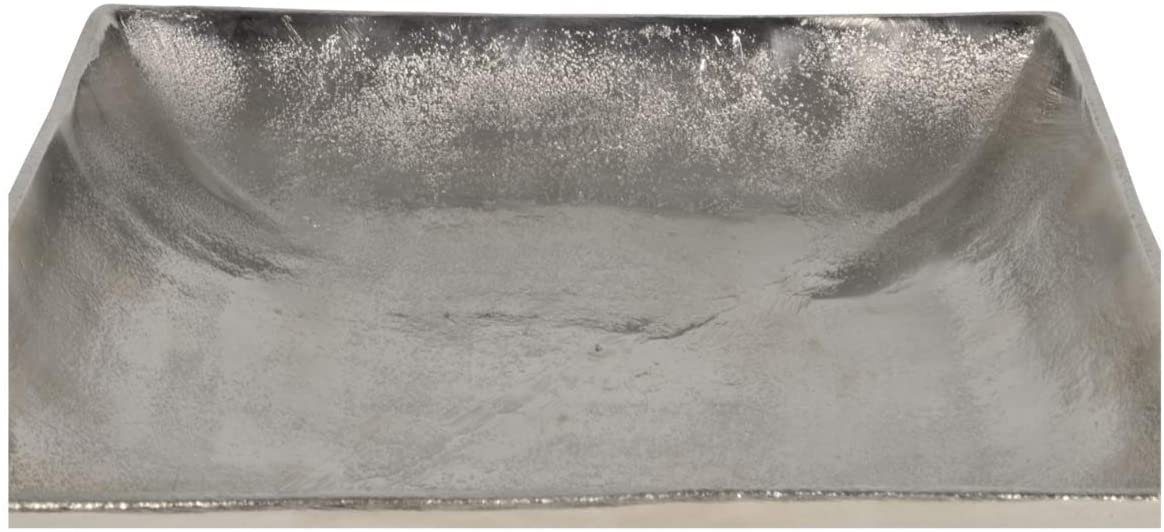 Lesli Living Dekoschale Deko Schale Brush silber 30x30x17cm Aluminium günstig online kaufen