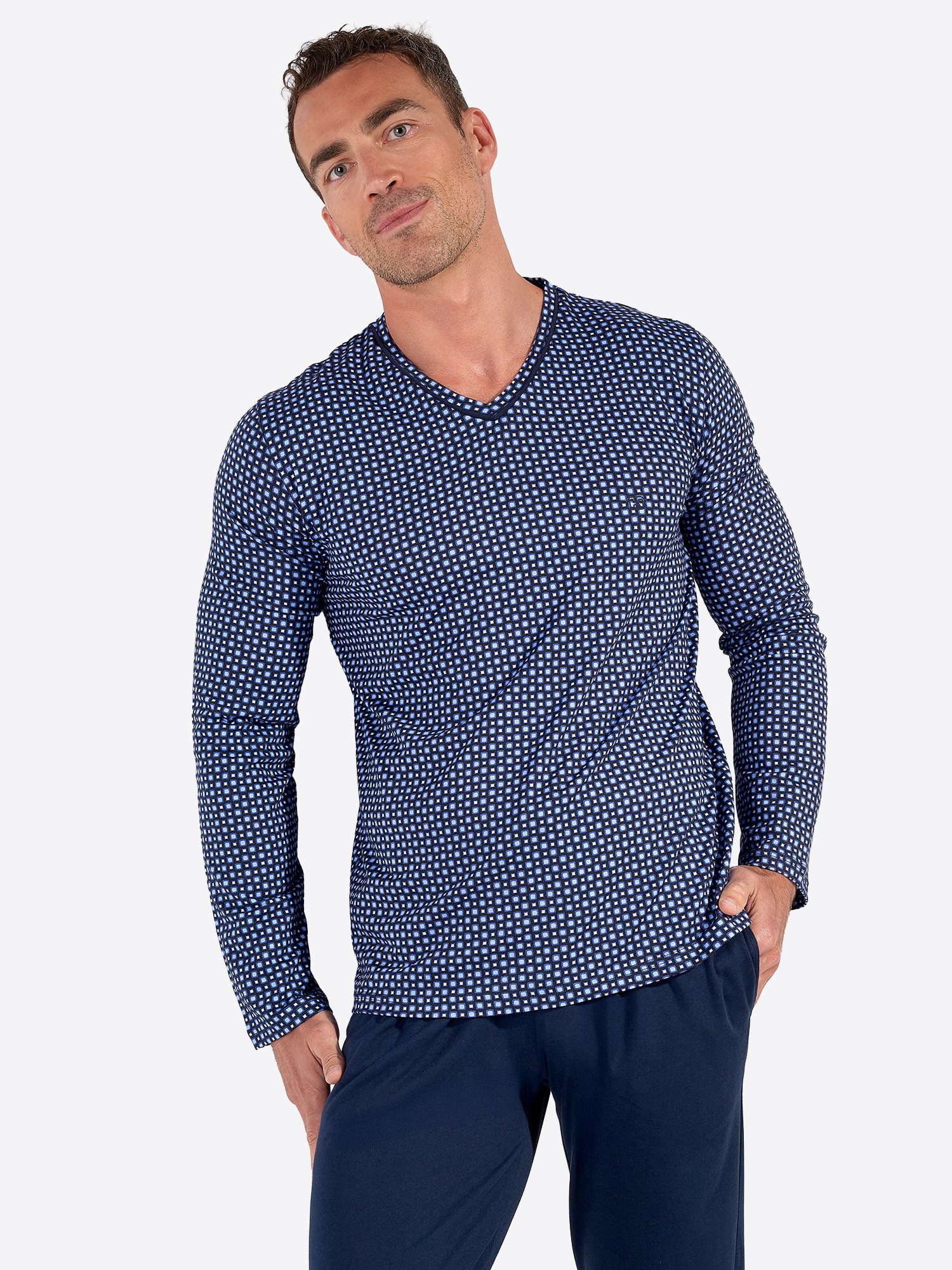 Hom Pyjama Long Sleepwear Hampton (2 tlg) Schlafanzug, Pyjama Set, Nachtwäsche